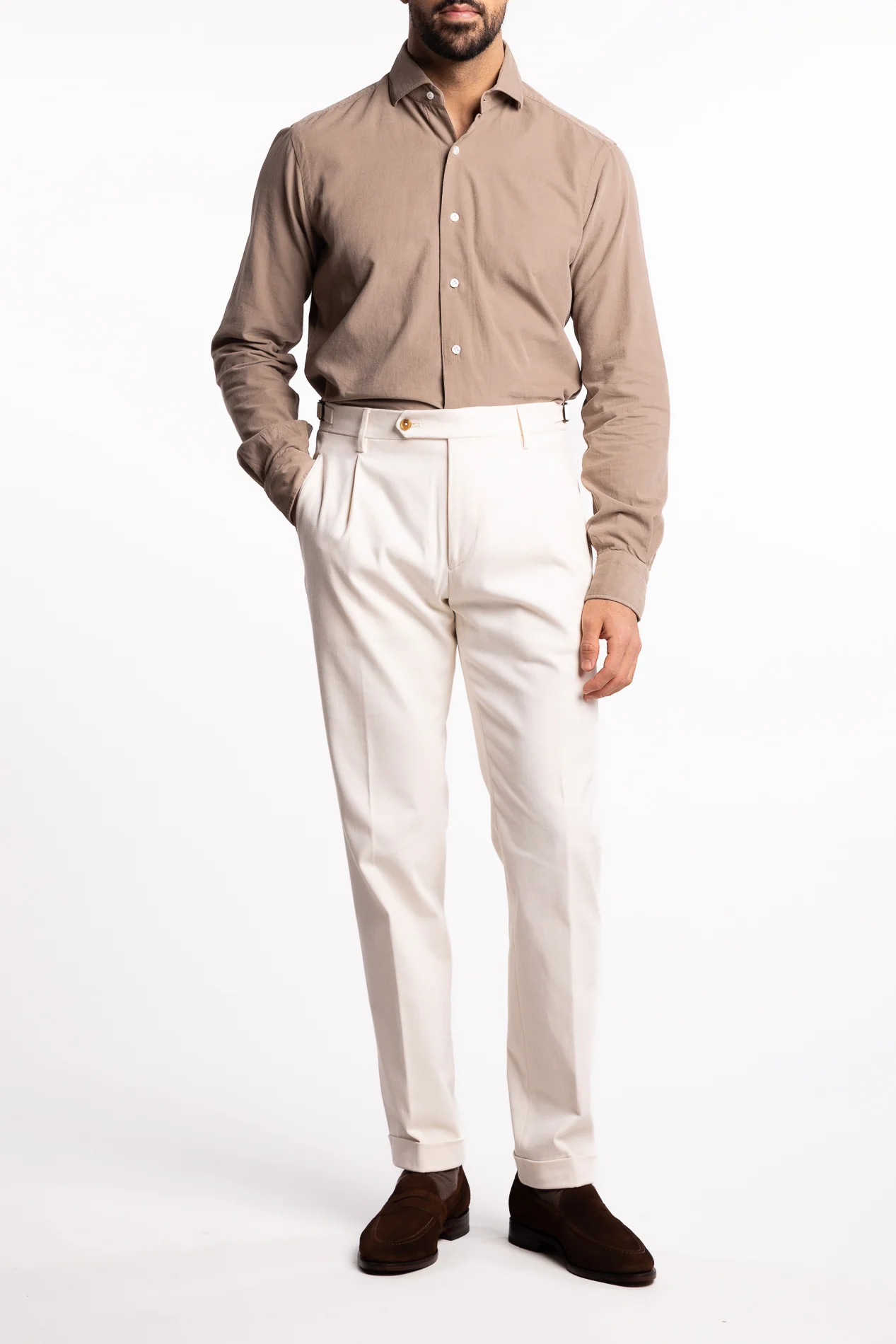 Dandylife Corduroy Shirt Beige - Image 4