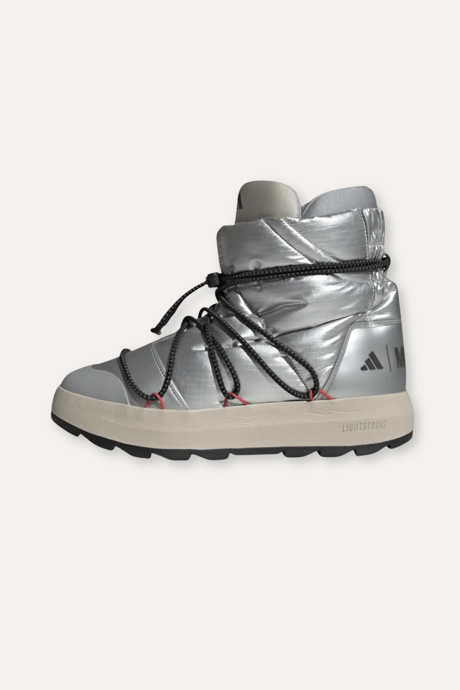 Women's Adidas X Moon Boot Ace JQ7849- Msilve/Cblack/Lucred - Image 4