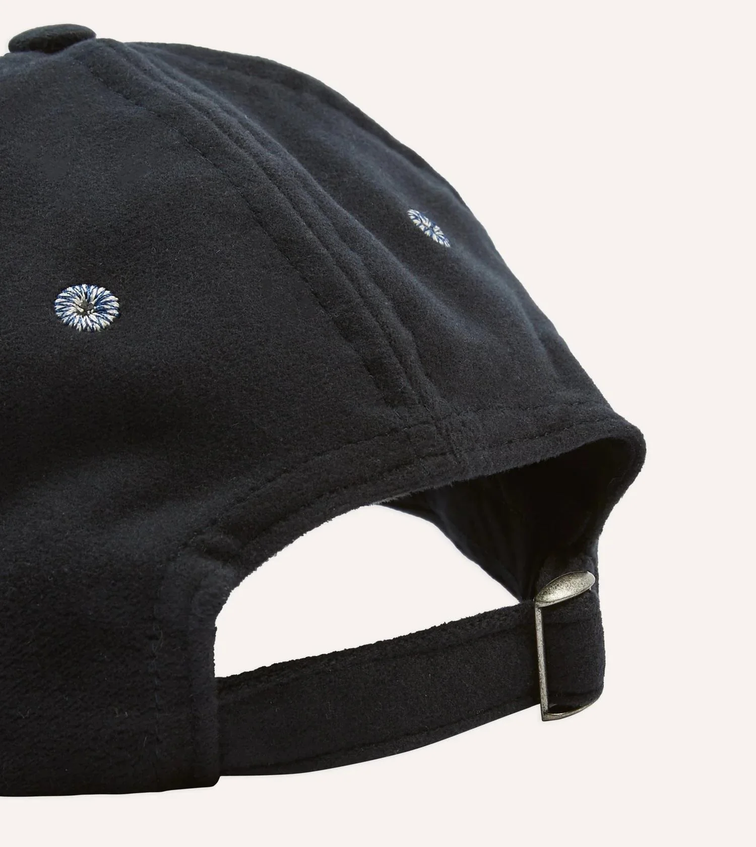 Horse Applique Moleskin Baseball Cap Dark Navy - Image 3