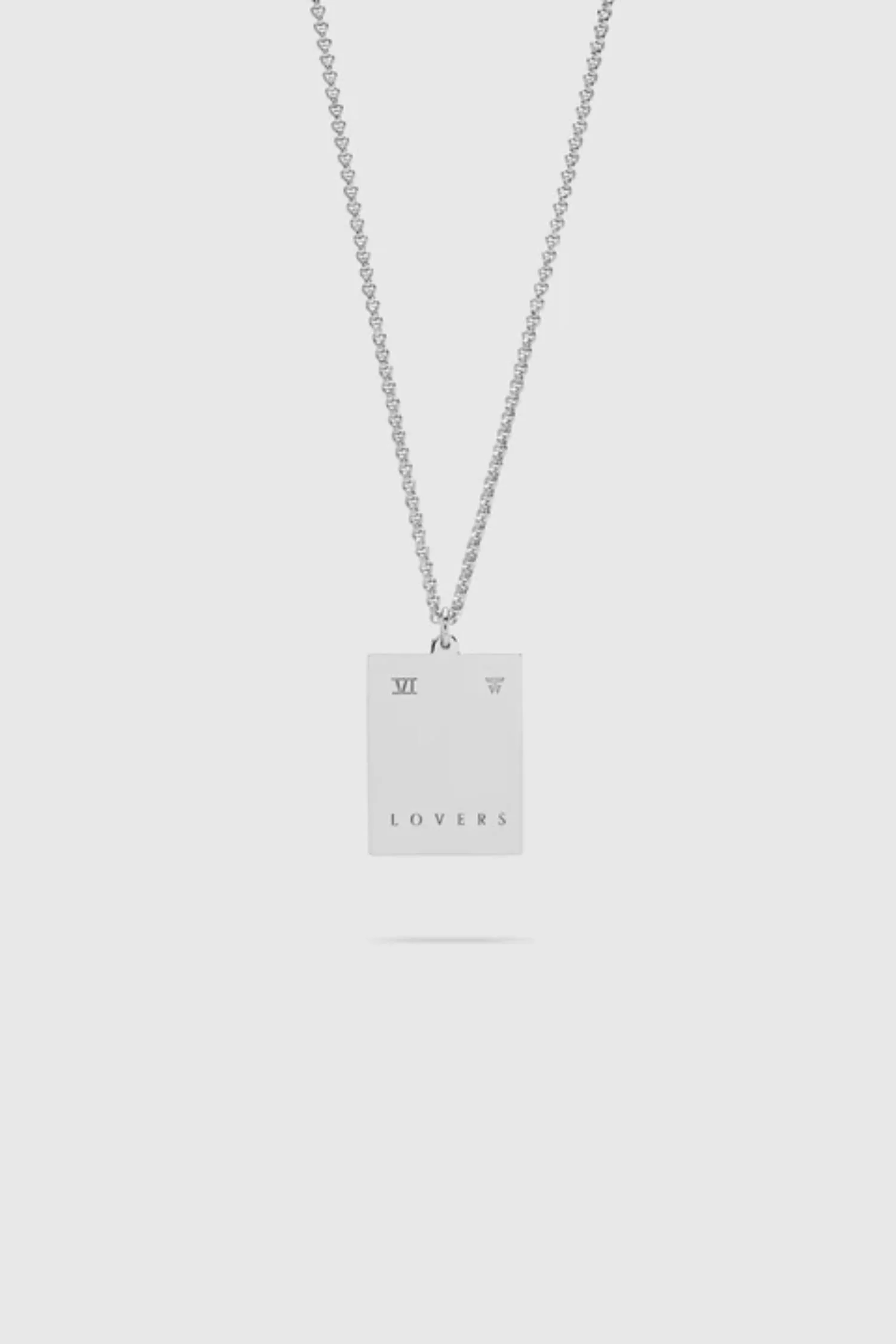 Women's Tarot Lovers Pedant 21,5" Silver - Image 5