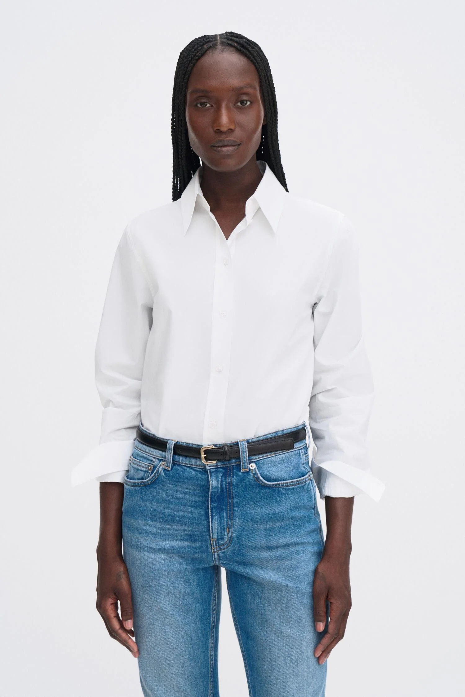 Classic Poplin Shirt- White - Image 3