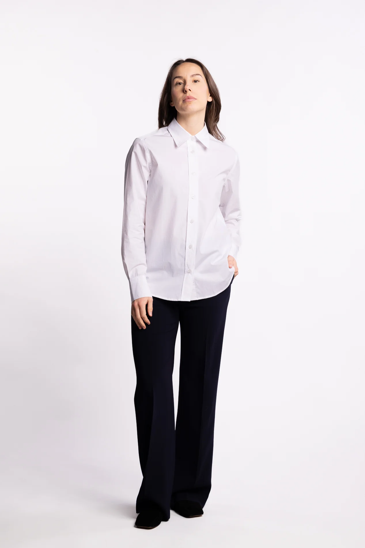 Classic Poplin Shirt- White - Image 7
