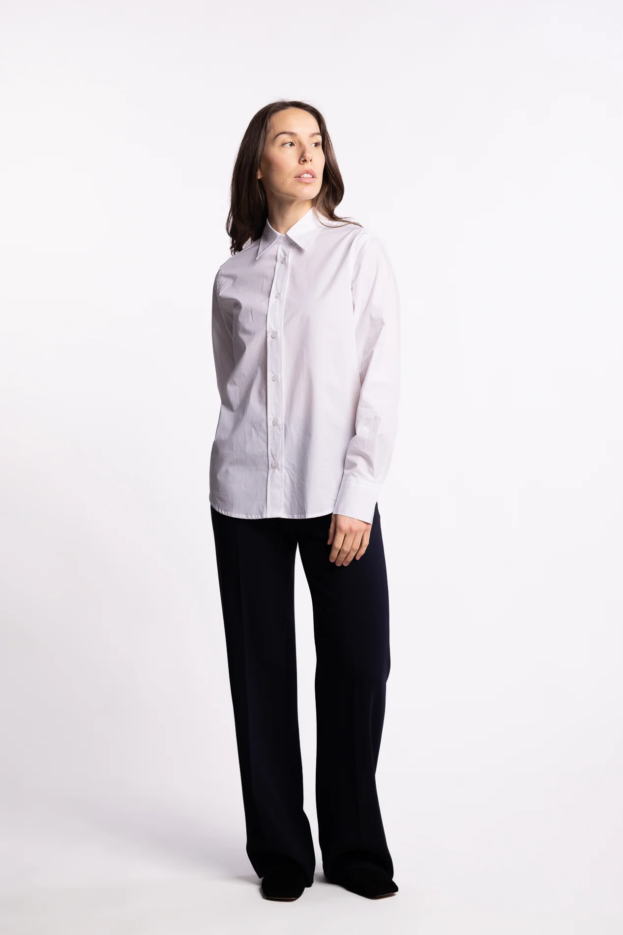 Classic Poplin Shirt- White - Image 8