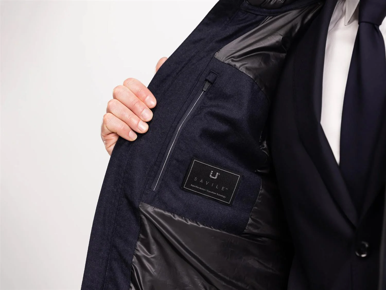 Concord™ Savile Parka Navy Melange Wool - Image 6