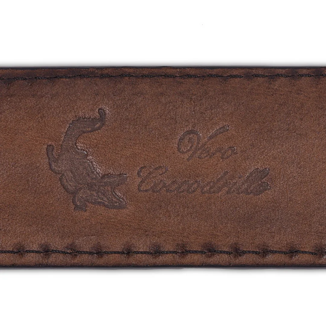 Crocodile/Lizard/Snake Leather Belt Brown - Image 4