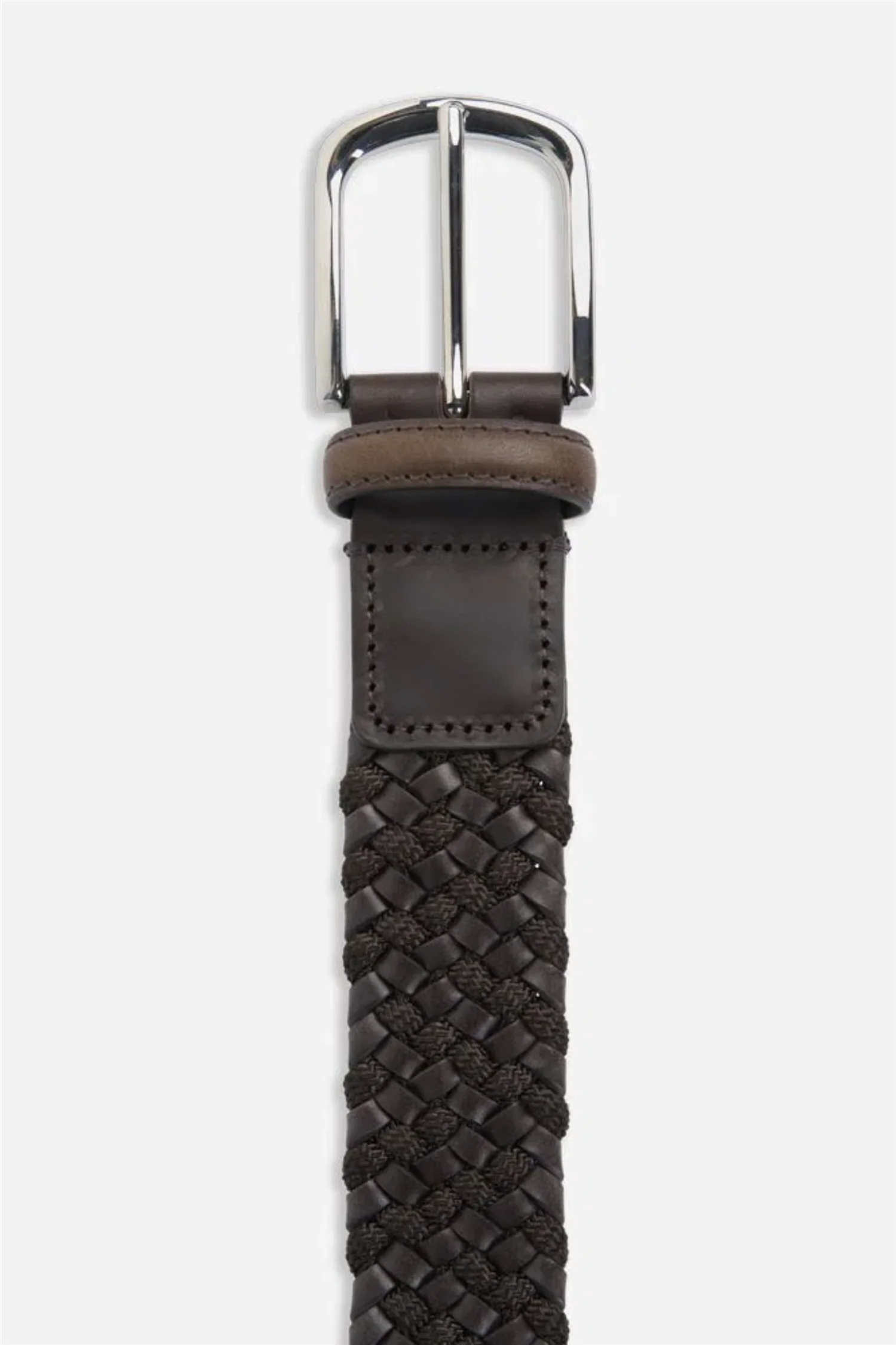 Elastic Leather Belt Dark Brown/Black - Image 3