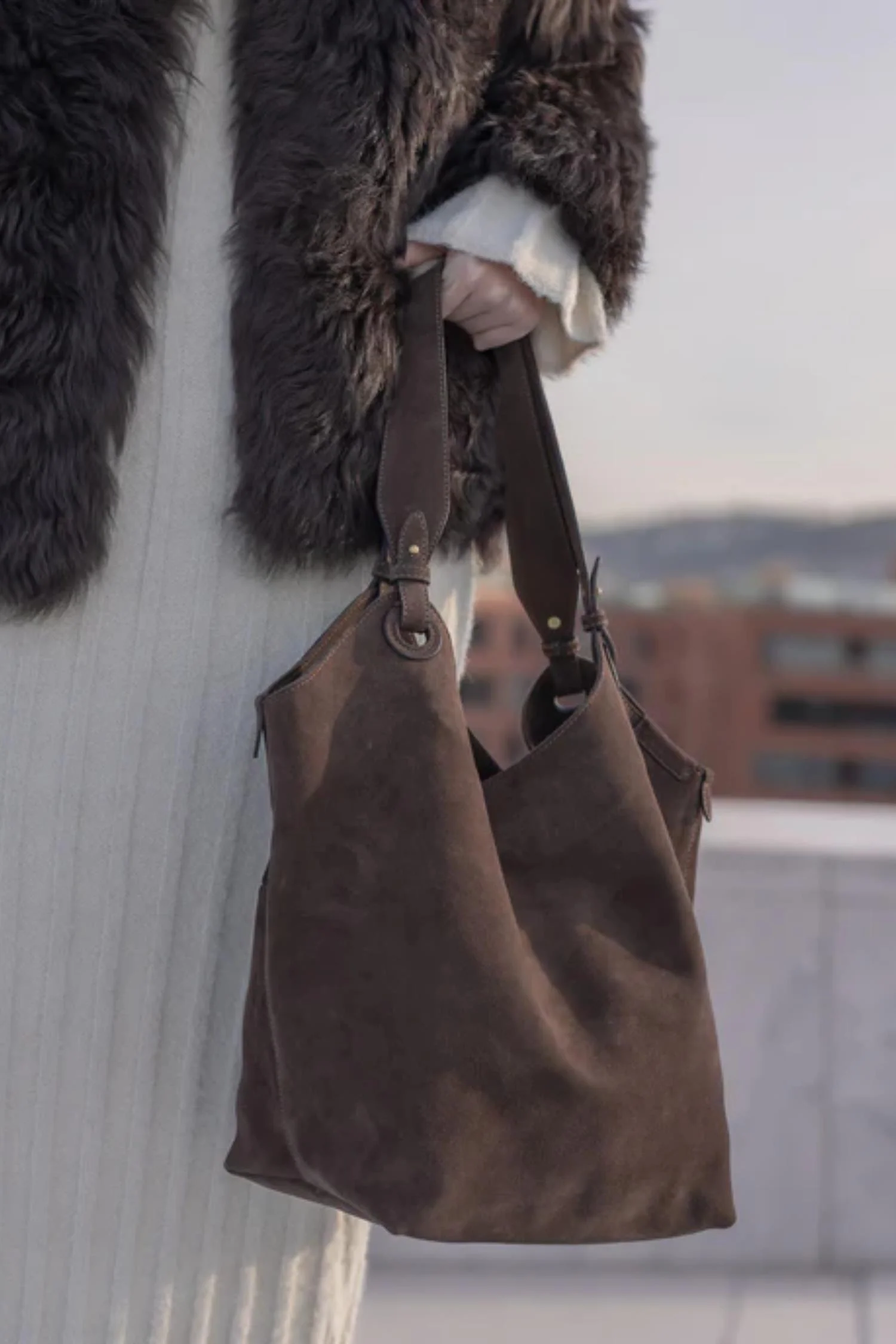 SOHO Shoulder Bag- Umber Suede - Image 2