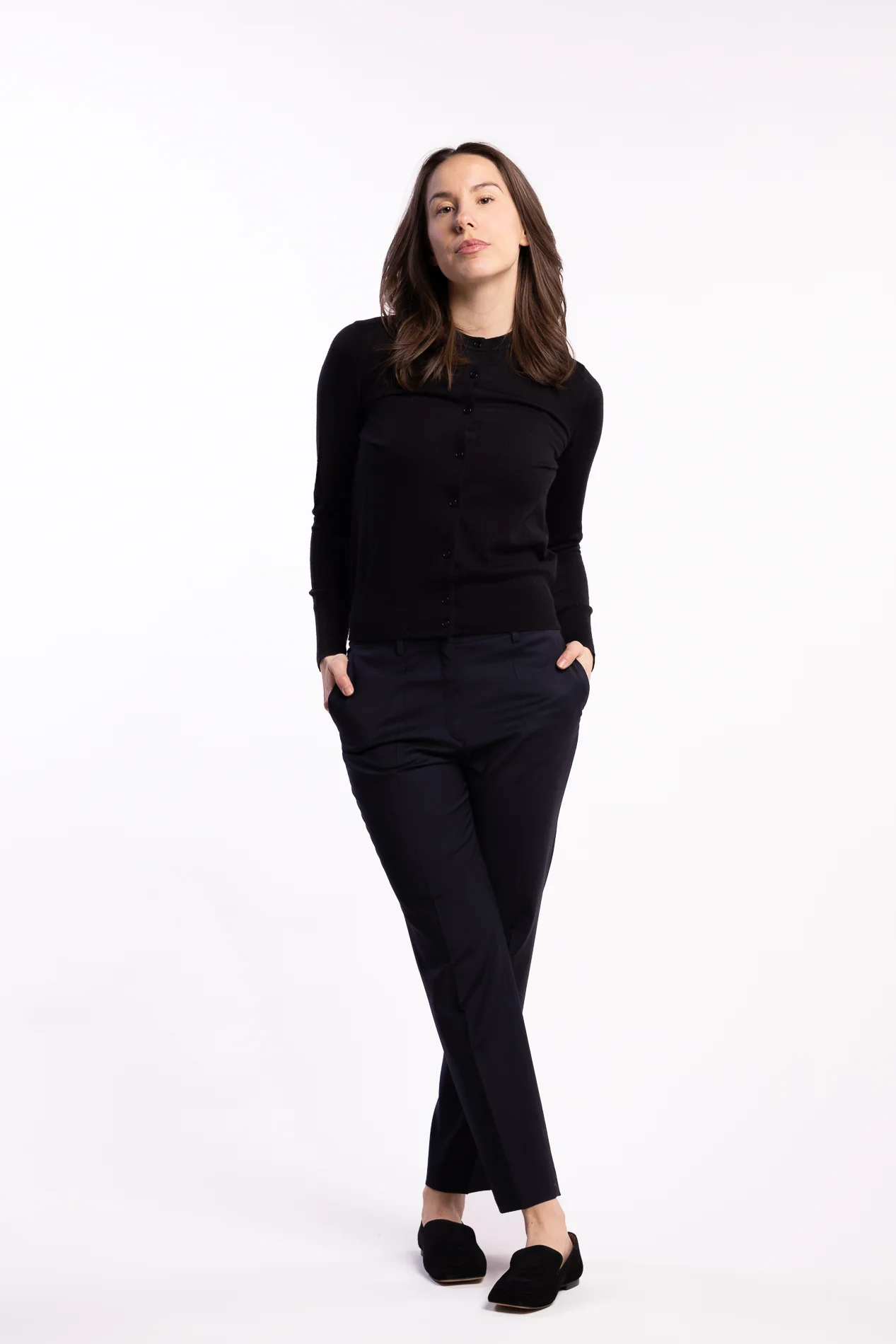 Merino R-Neck Sweater- Black - Image 4