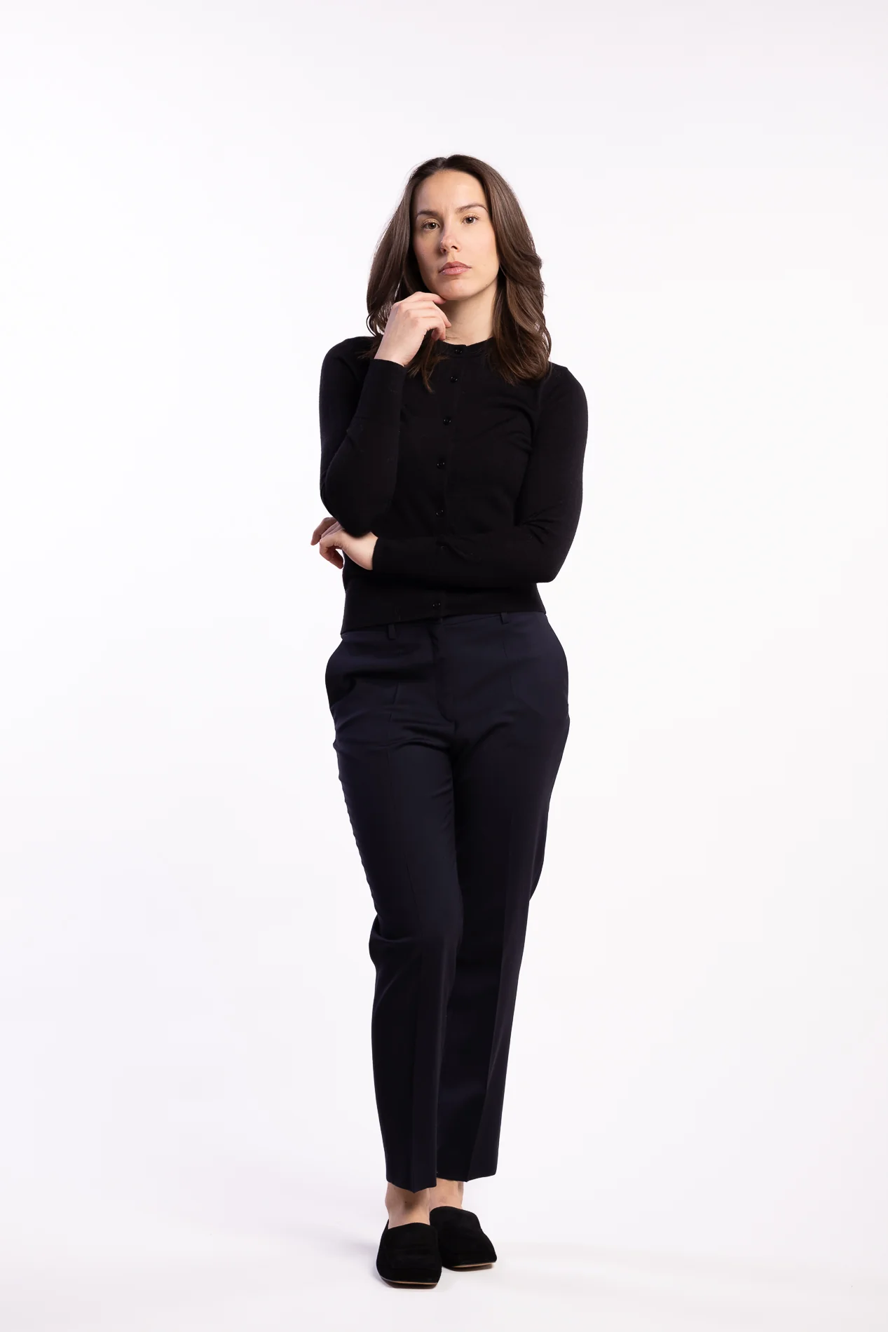 Merino R-Neck Sweater- Black - Image 6