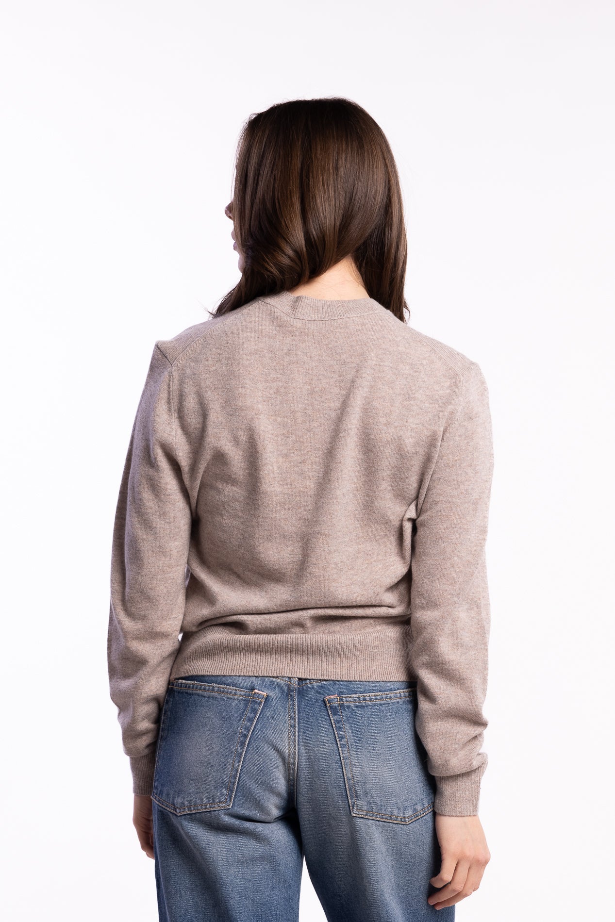 Crewneck Jumper Yak Wool- Greige Melange - Image 3