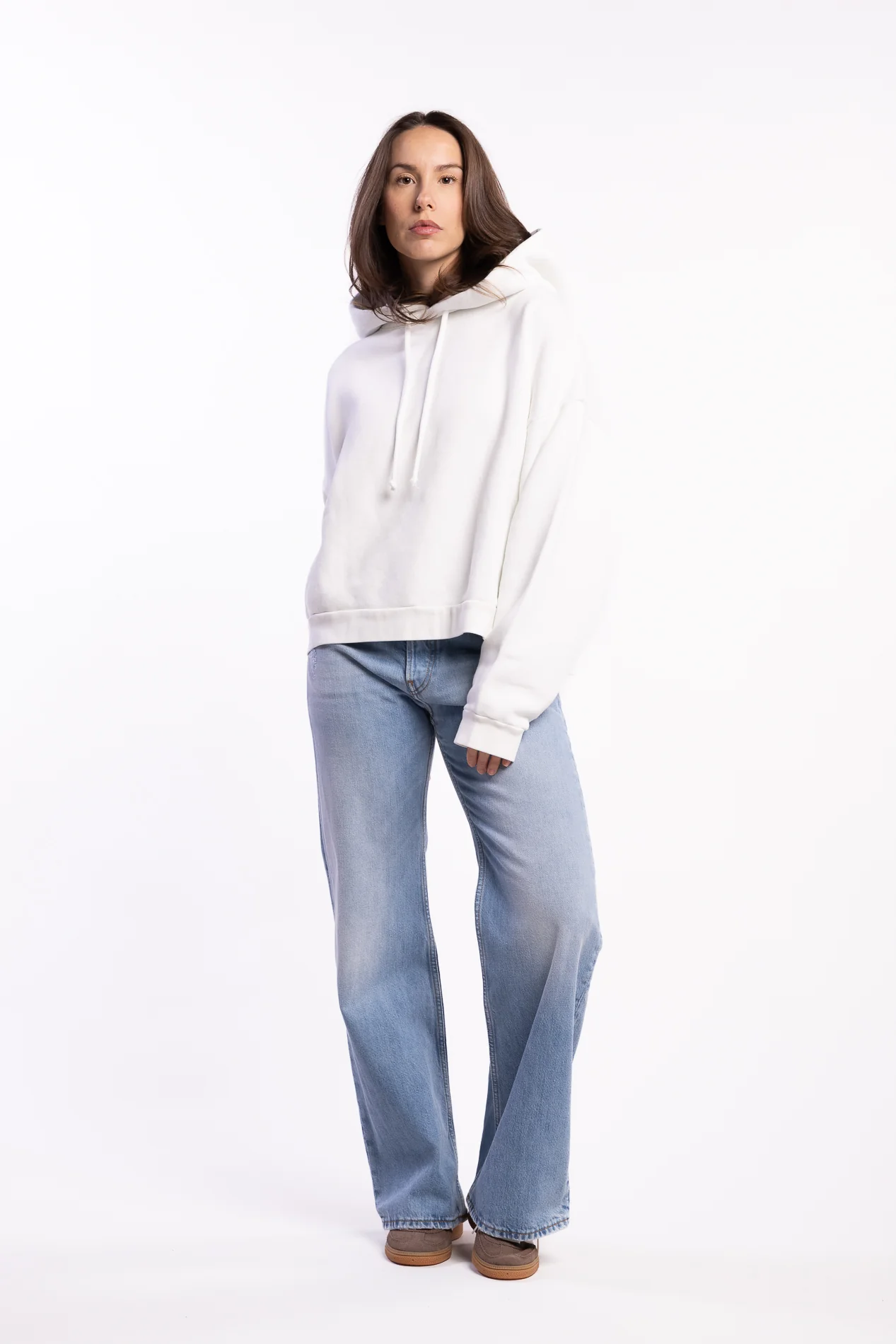Logo Fleece Hoodie- Ice White - Image 5