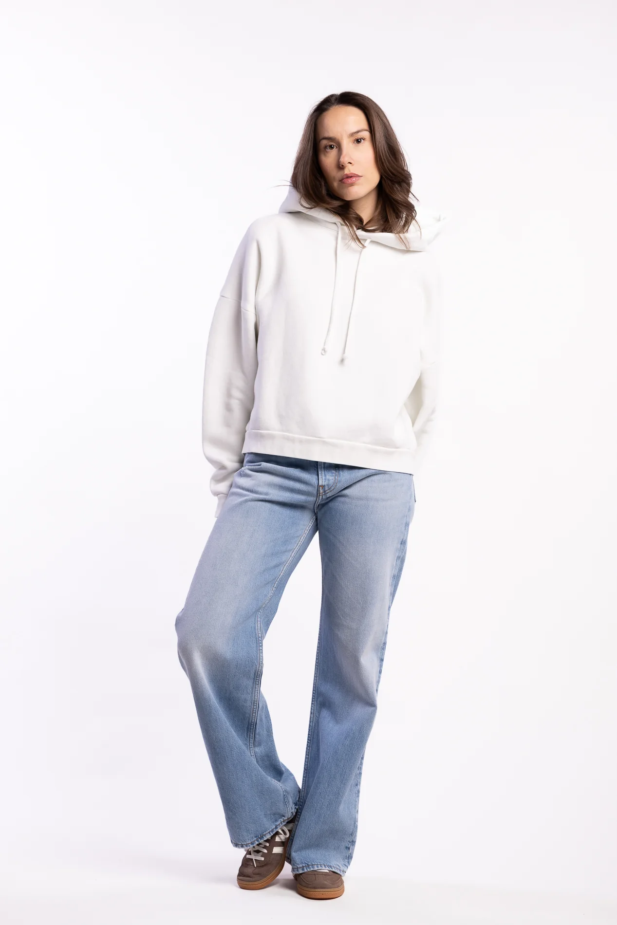 Logo Fleece Hoodie- Ice White - Image 7