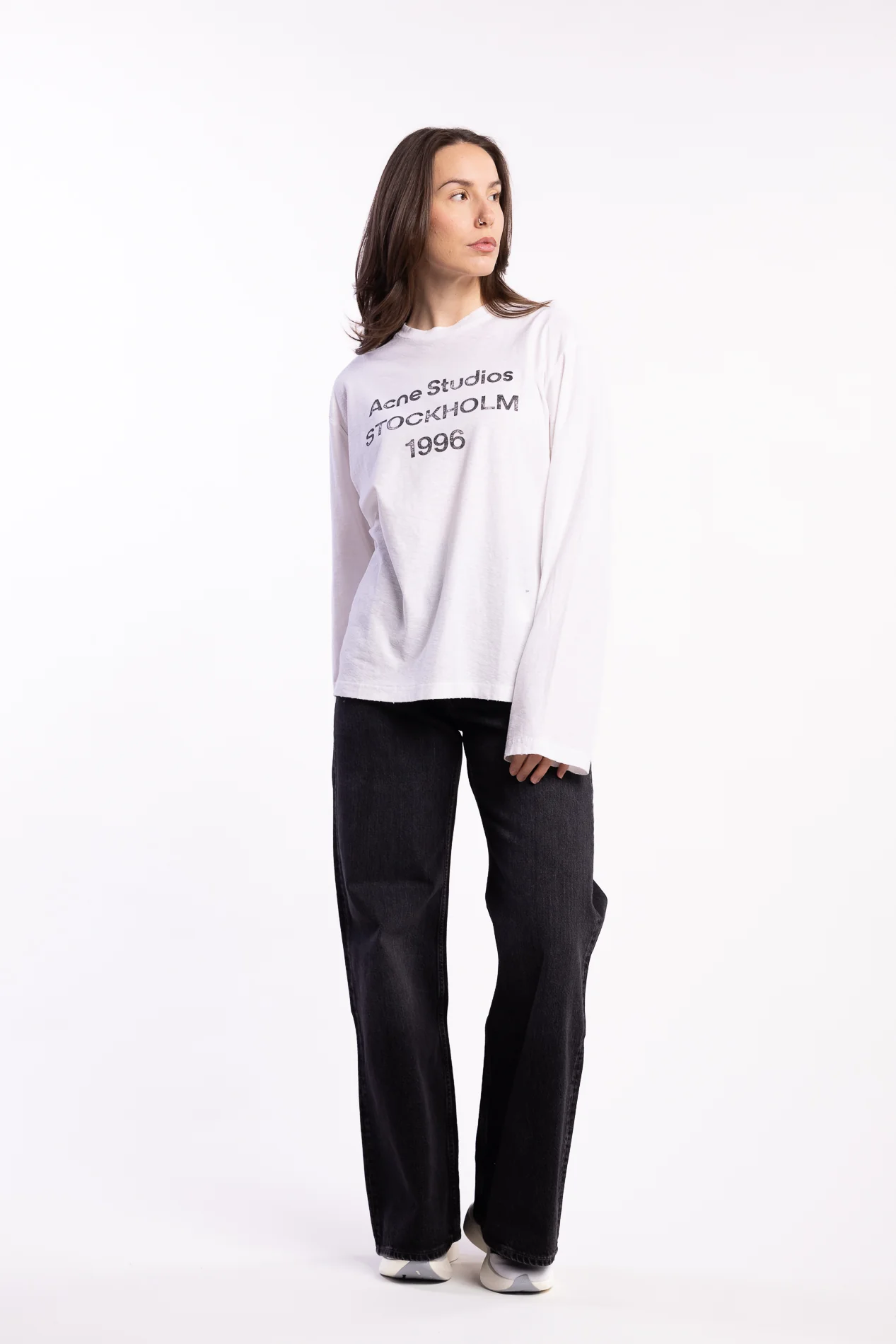 Logo Long Sleeve- Off White - Image 5