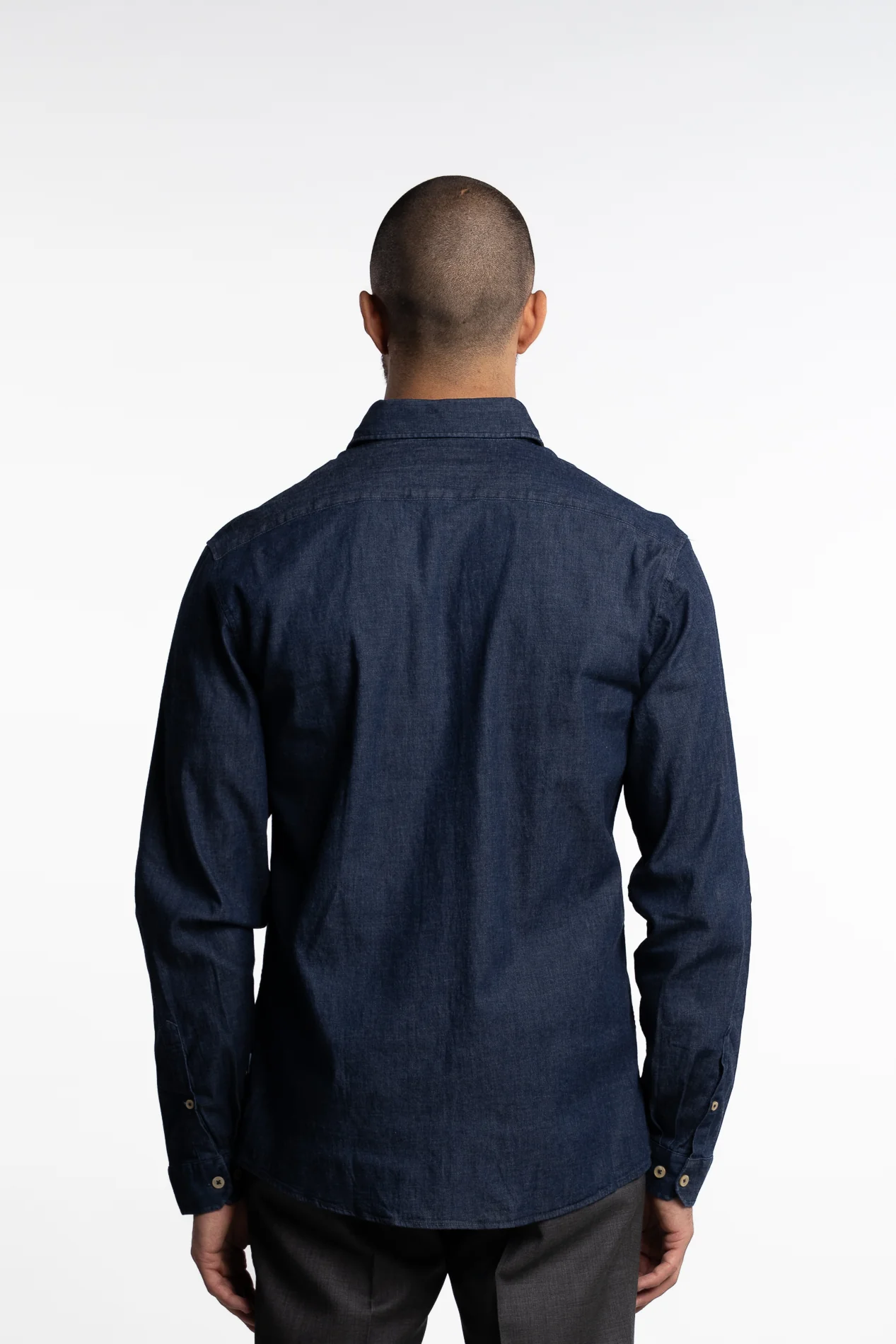 Soft Indigo Stretch Shirt Dark Blue - Image 3