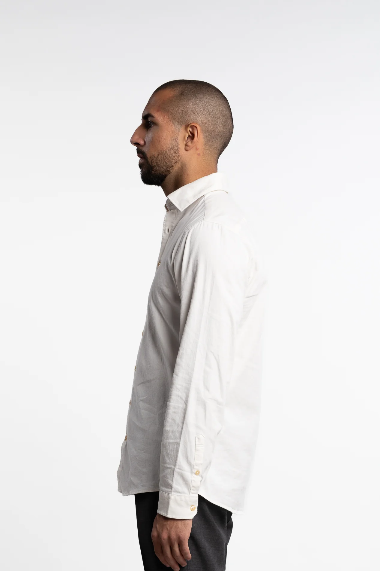 Soft Indigo Stretch Shirt Off-White - Image 4