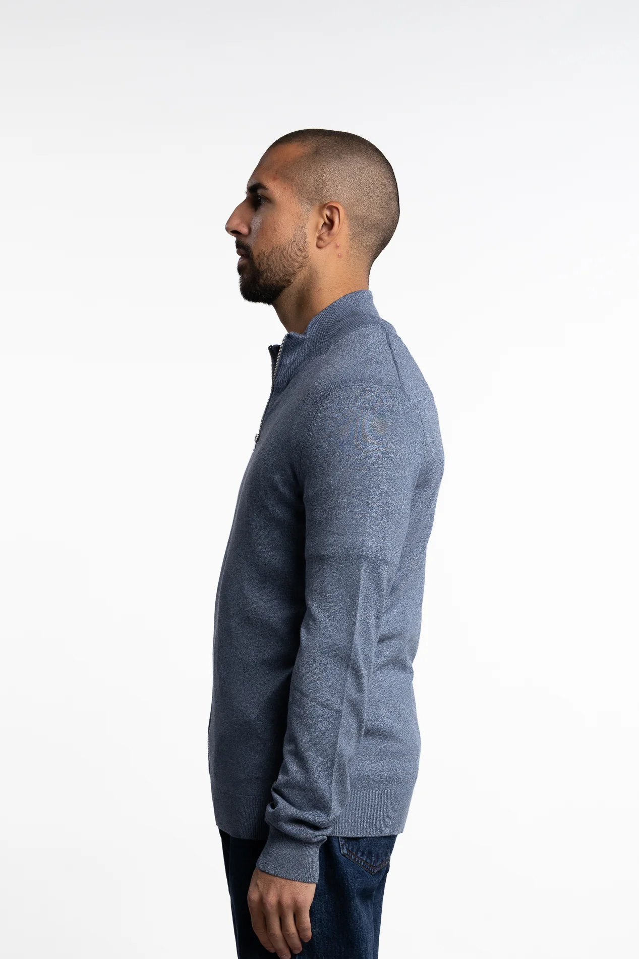 Ecovero Zip Cardigan Blue Blend - Image 4