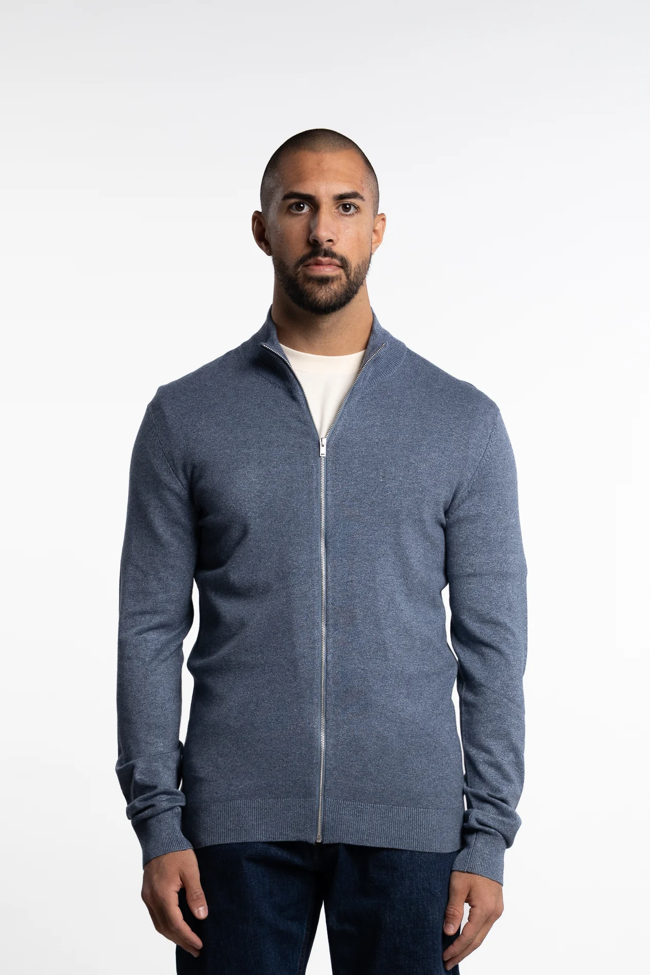 Ecovero Zip Cardigan Blue Blend - Image 5