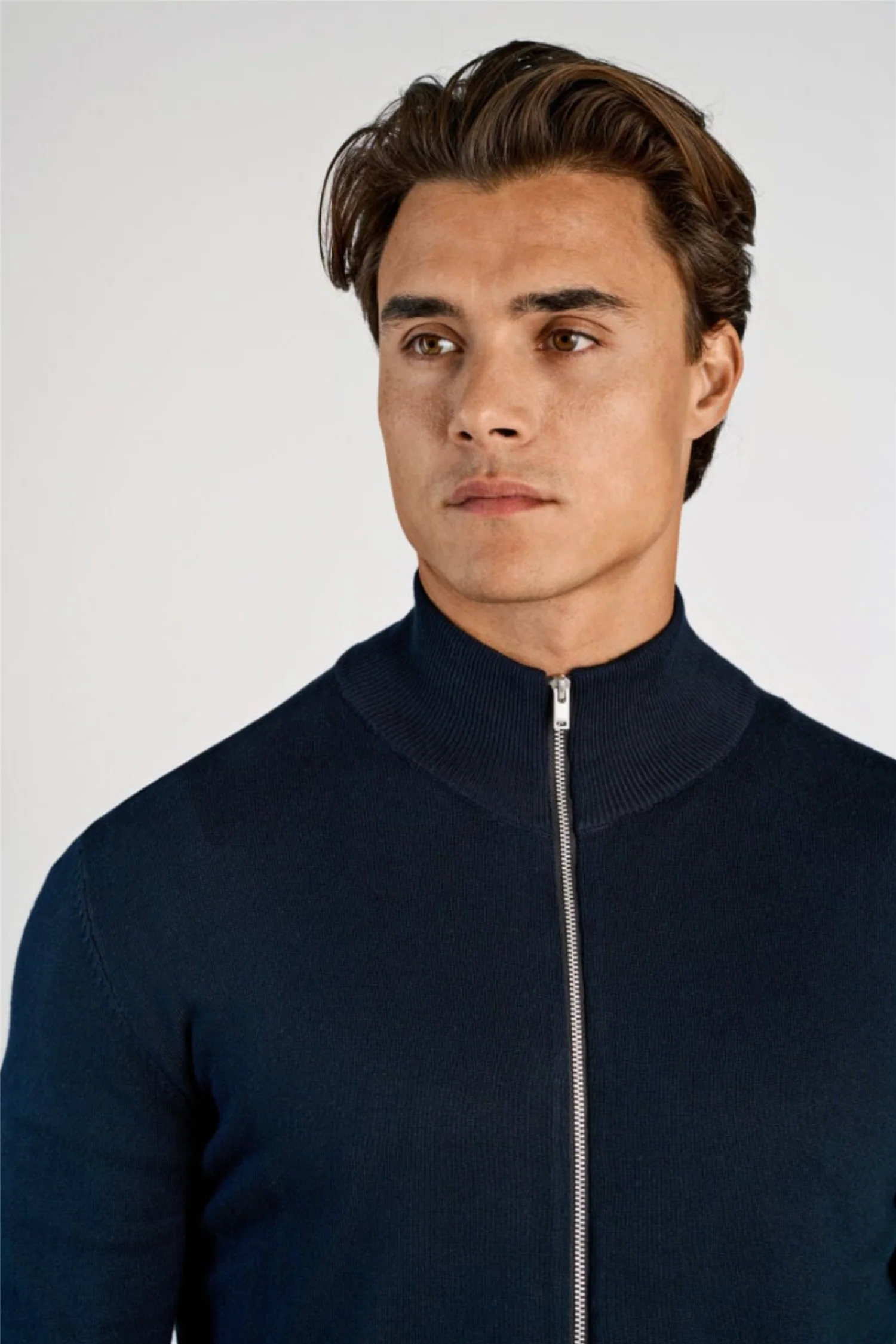 Ecovero Zip Cardigan Navy - Image 5