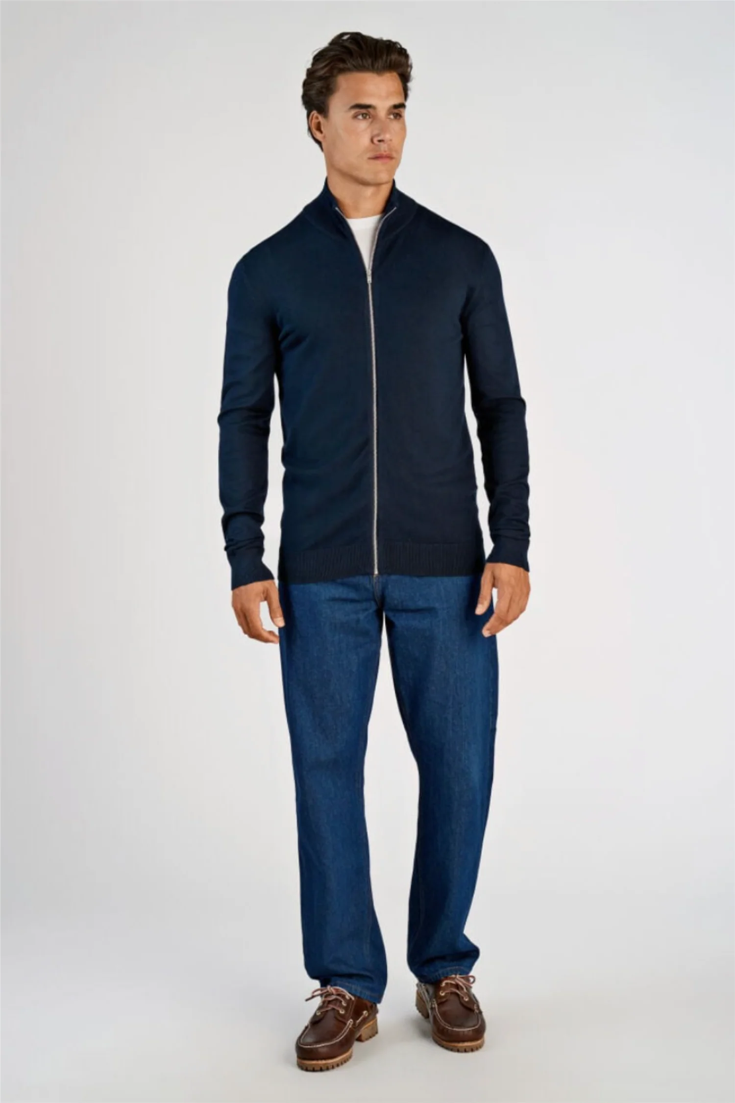 Ecovero Zip Cardigan Navy - Image 6