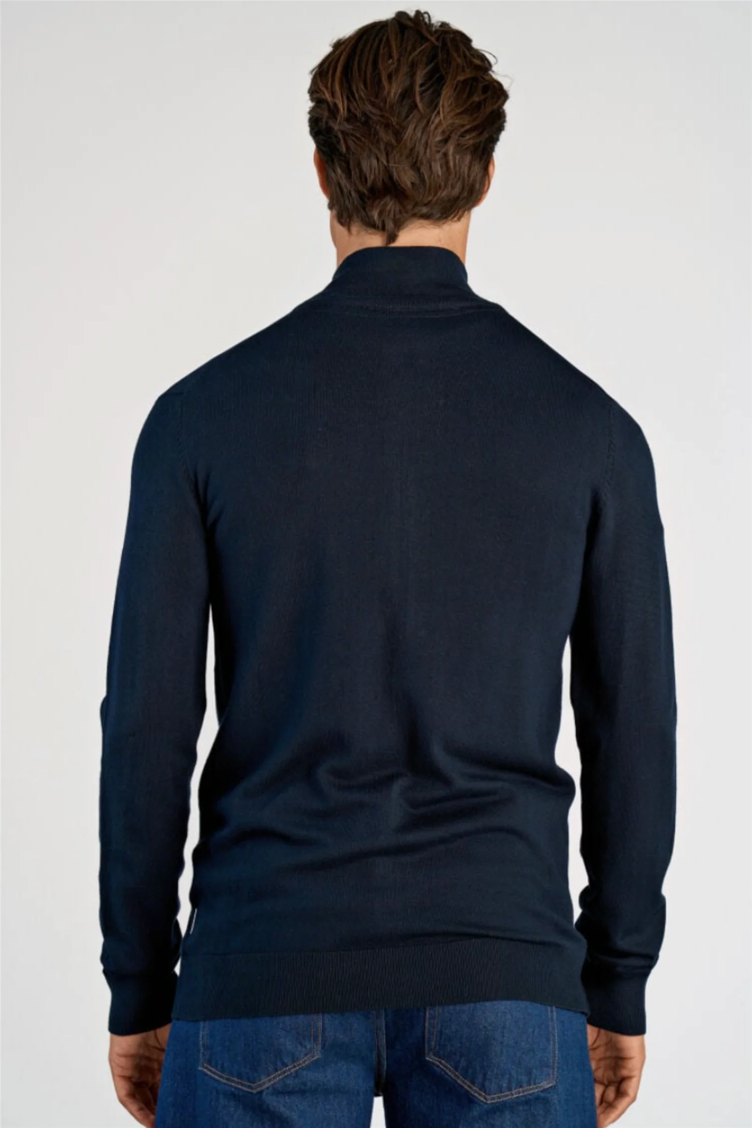 Ecovero Zip Cardigan Navy - Image 7