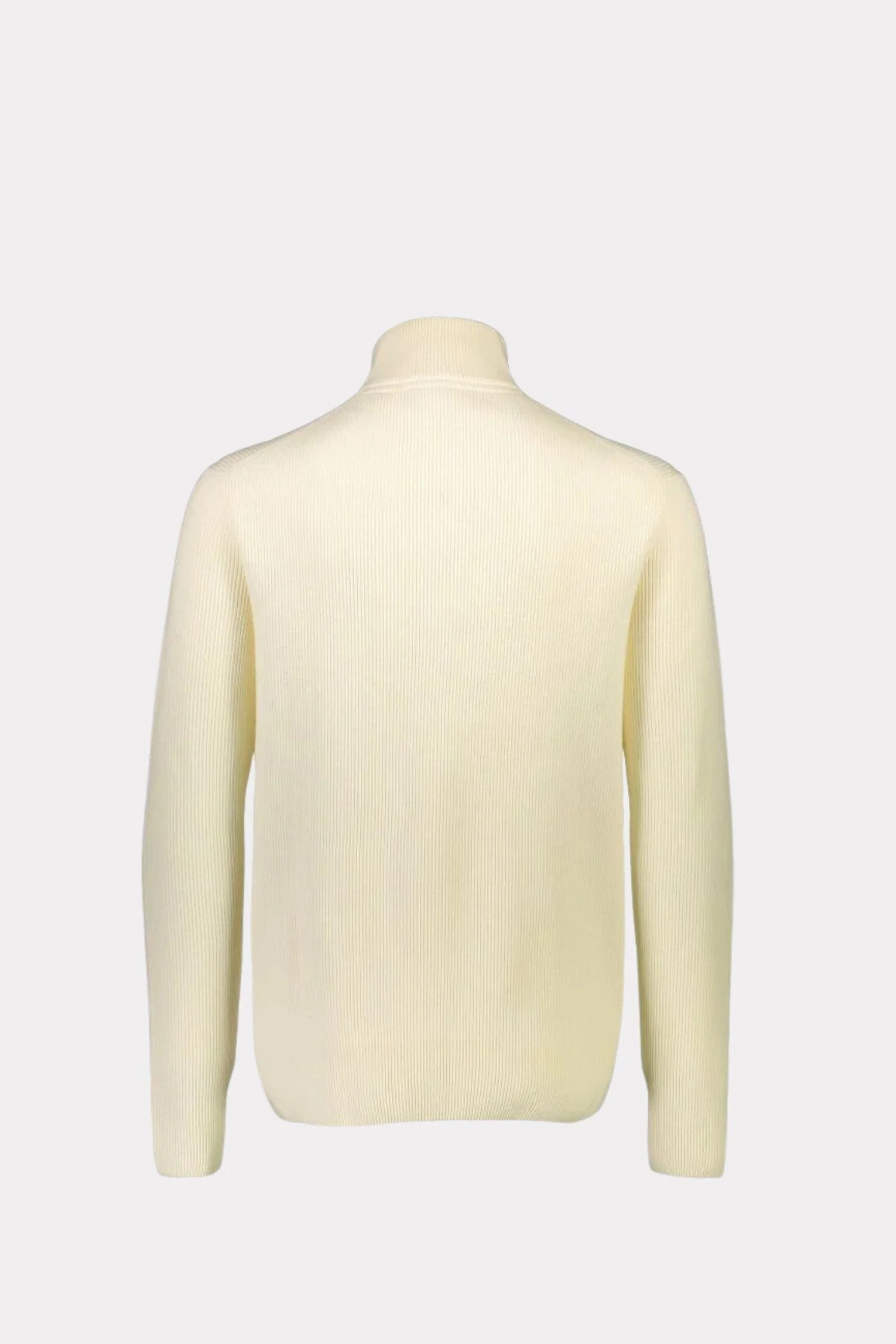 Half Zip Rib Knit Pearl White - Image 2