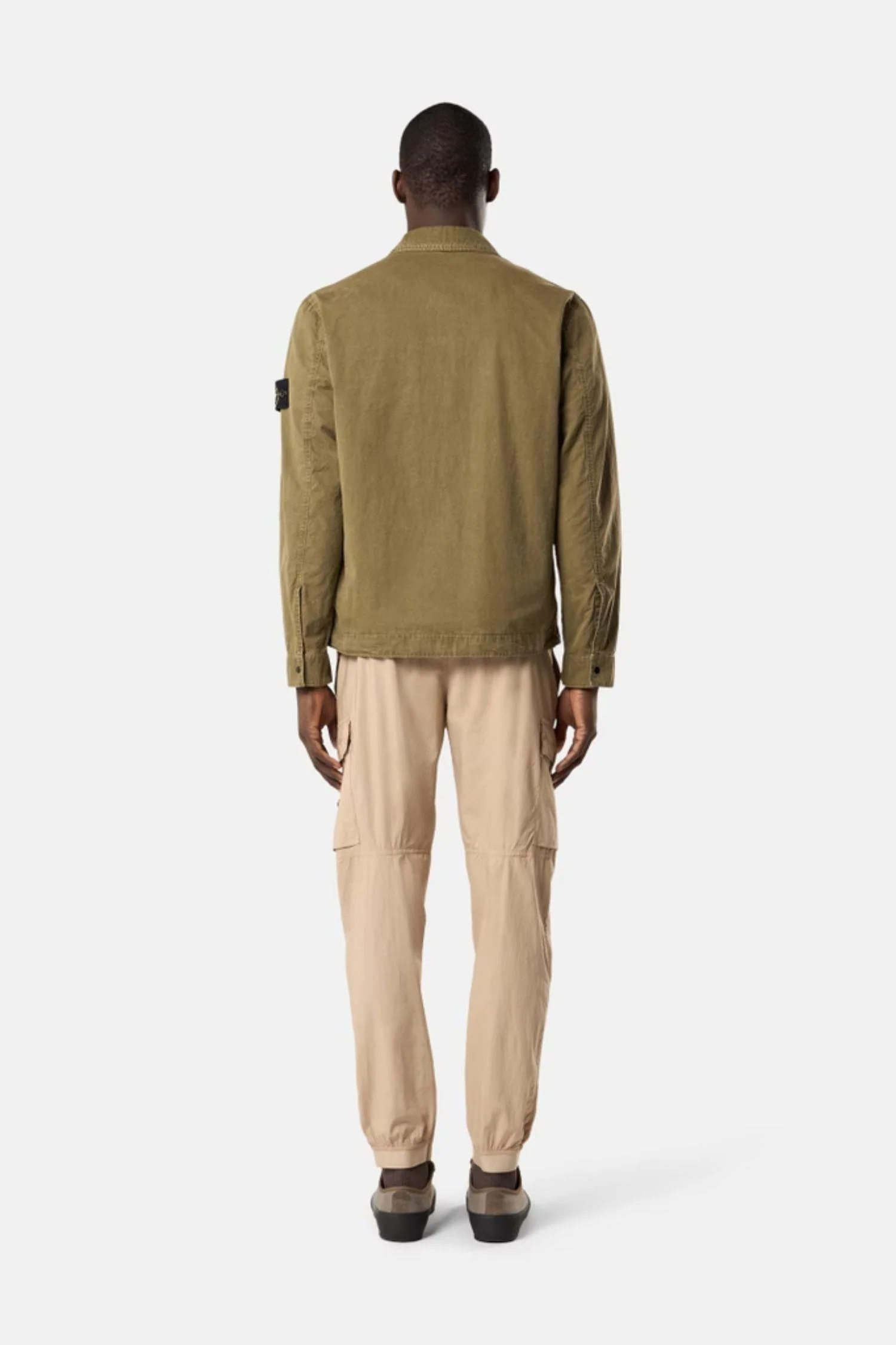 1200008 Regular-fit zip-up Overshirt With Pocket Military Green 'Old' Effect - Image 5