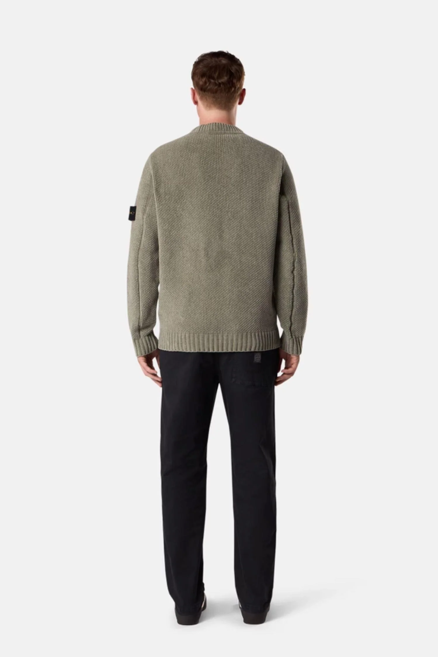 5100005 Mock Neck Jumper With Ribbed Trims Sage Green - Image 5