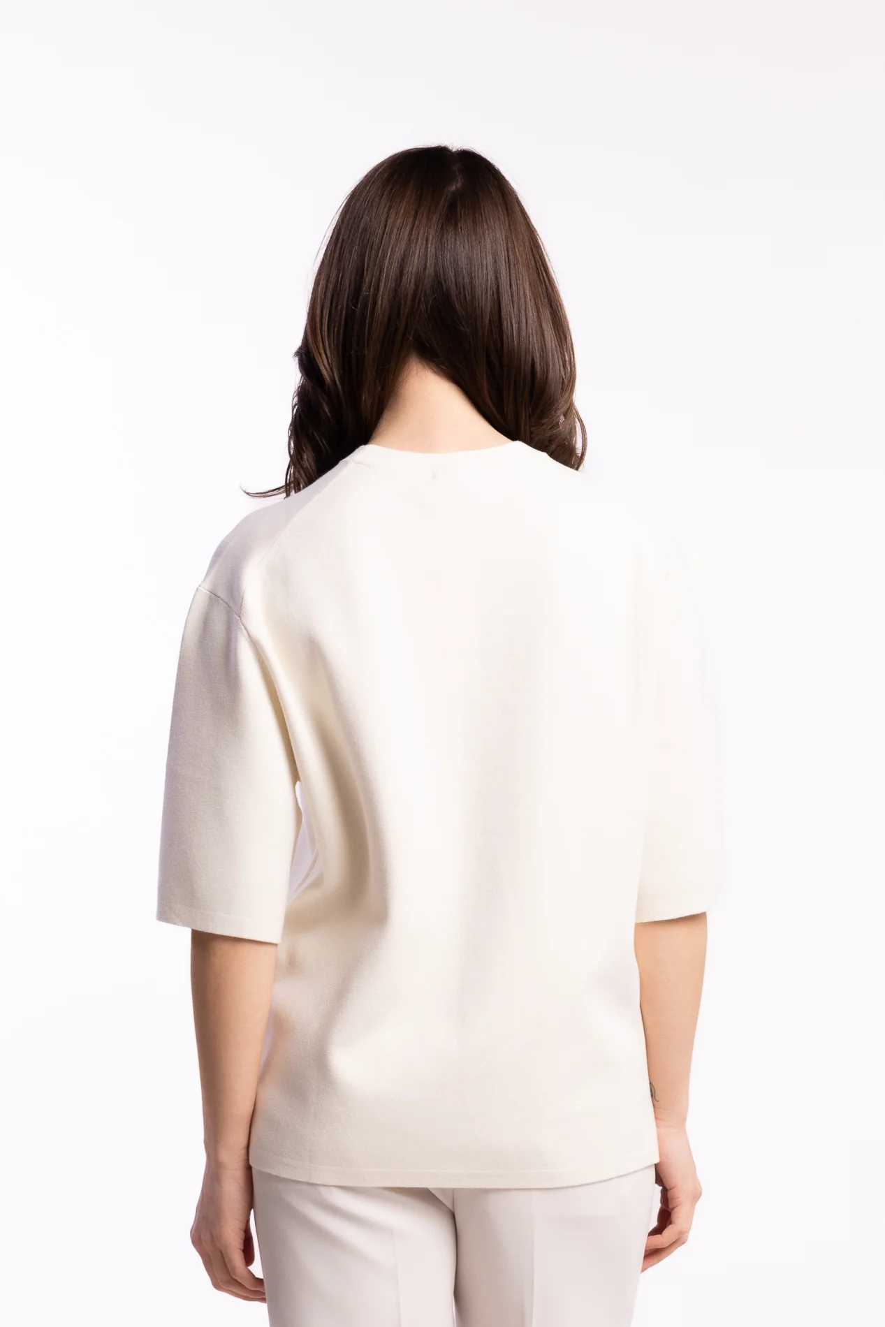 Milano Knit T-shirt- Calico White - Image 3
