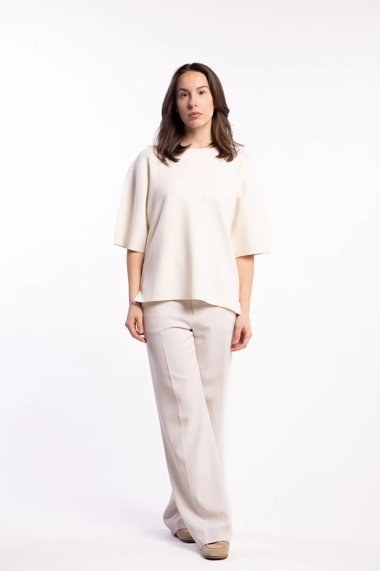 Milano Knit T-shirt- Calico White - Image 4