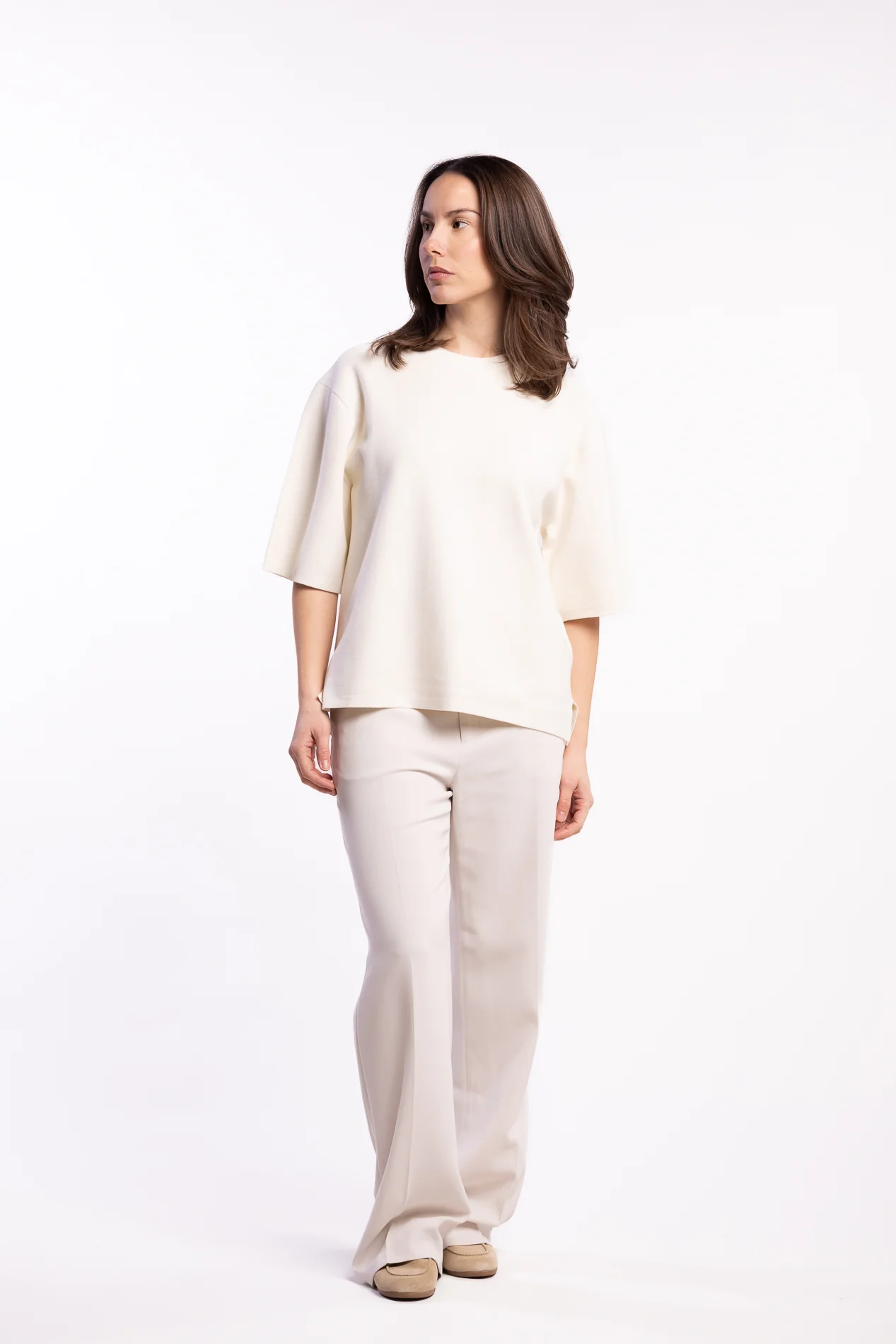 Milano Knit T-shirt- Calico White - Image 6