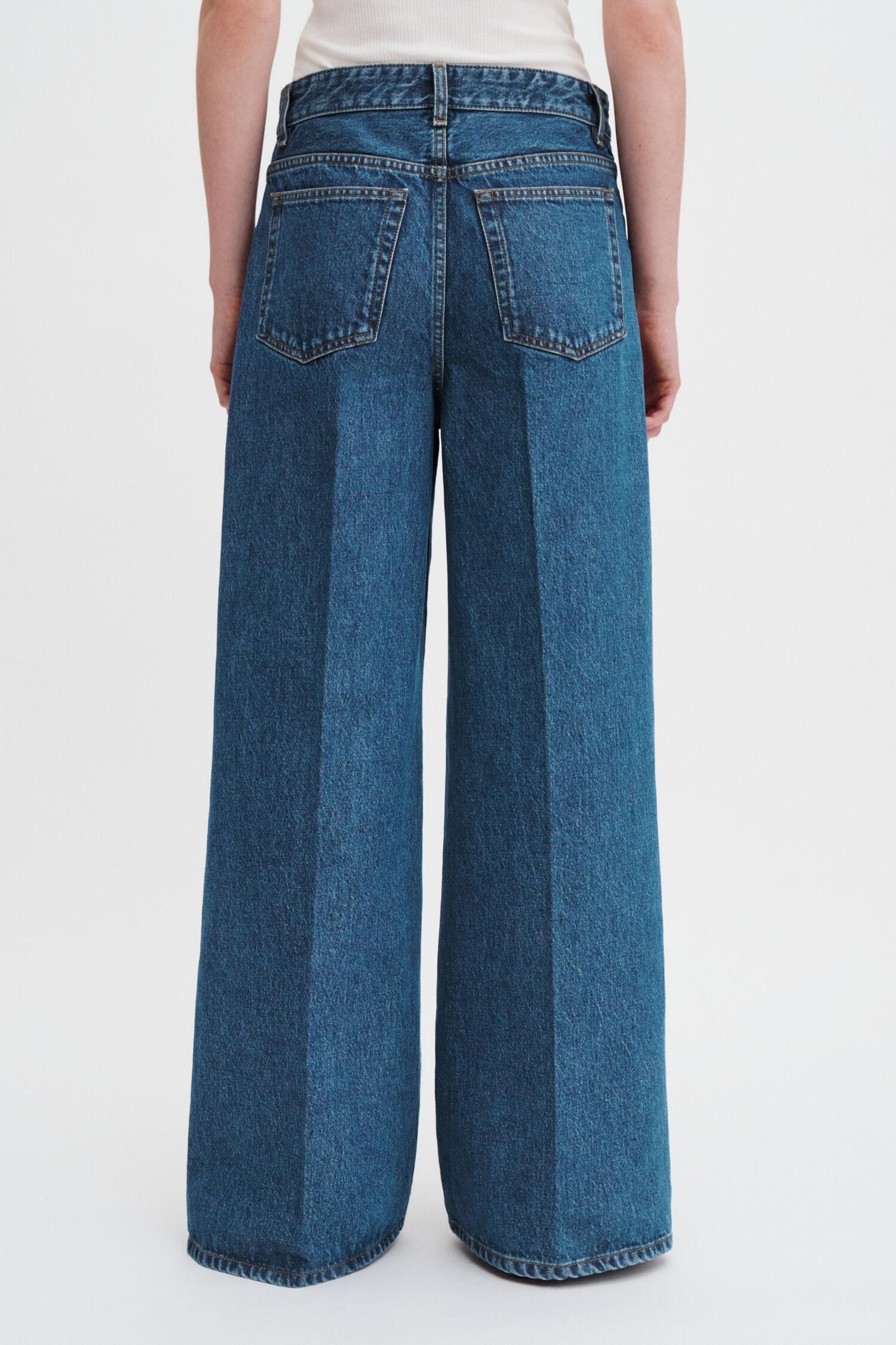 Wide Leg Jeans- Washed Mid Blue - Image 4