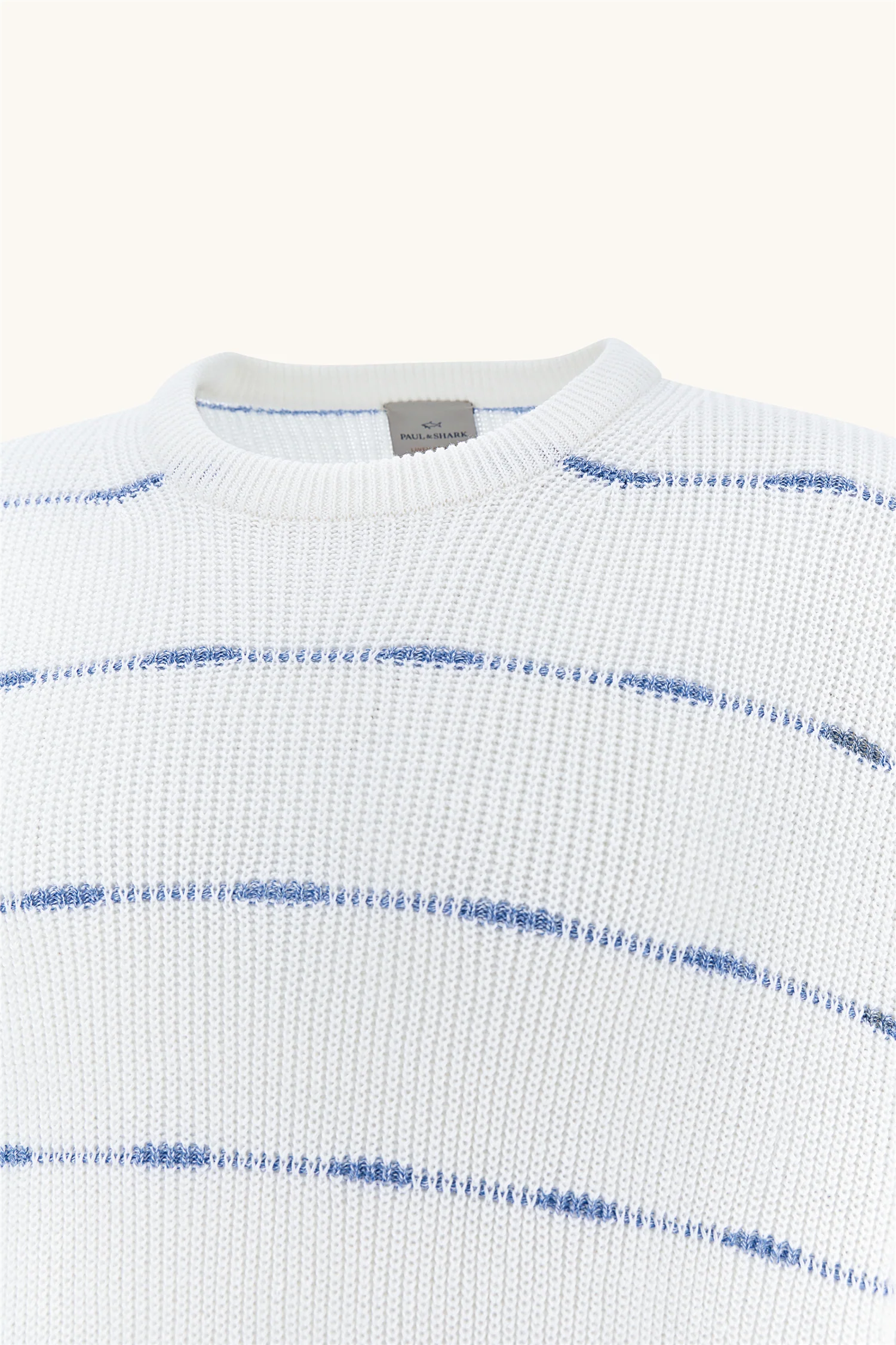 Crew-Neck Sweater Linen/Cotton Urukai With Striped Pattern - Image 6
