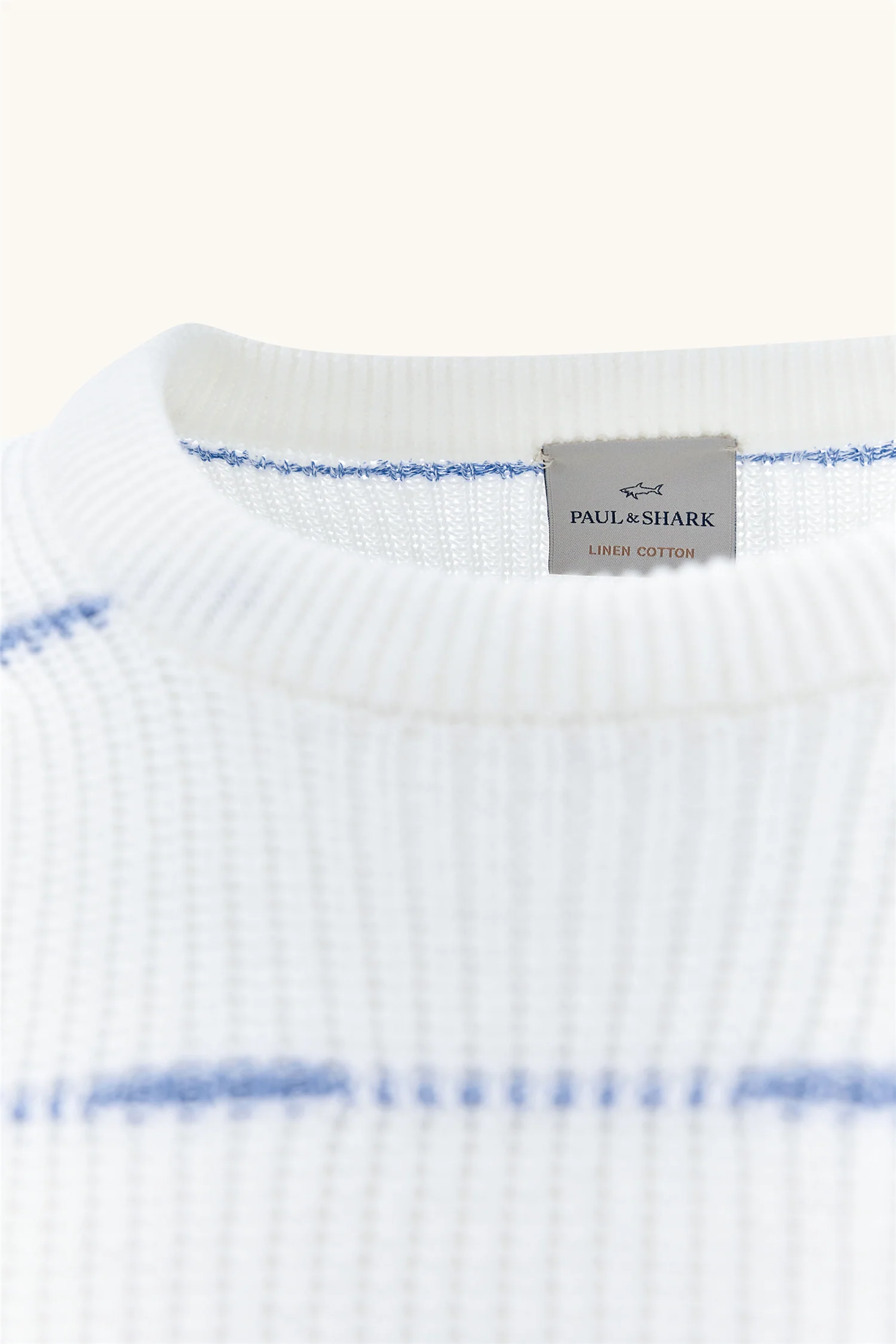 Crew-Neck Sweater Linen/Cotton Urukai With Striped Pattern - Image 9