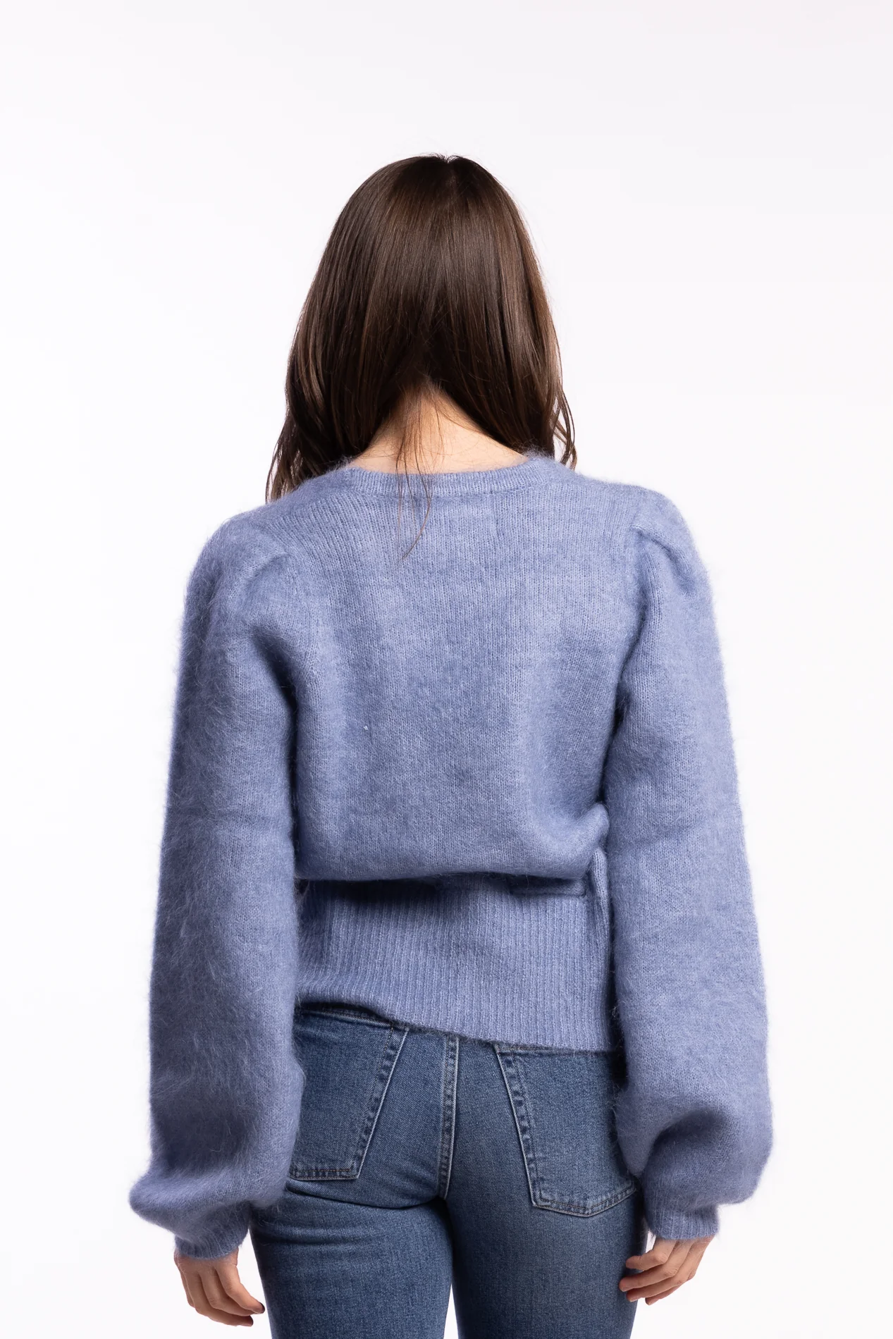 Malin Chunky Cardigan- Denim Blue - Image 4
