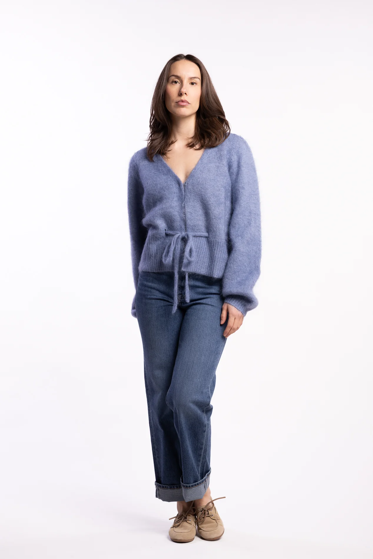 Malin Chunky Cardigan- Denim Blue - Image 6