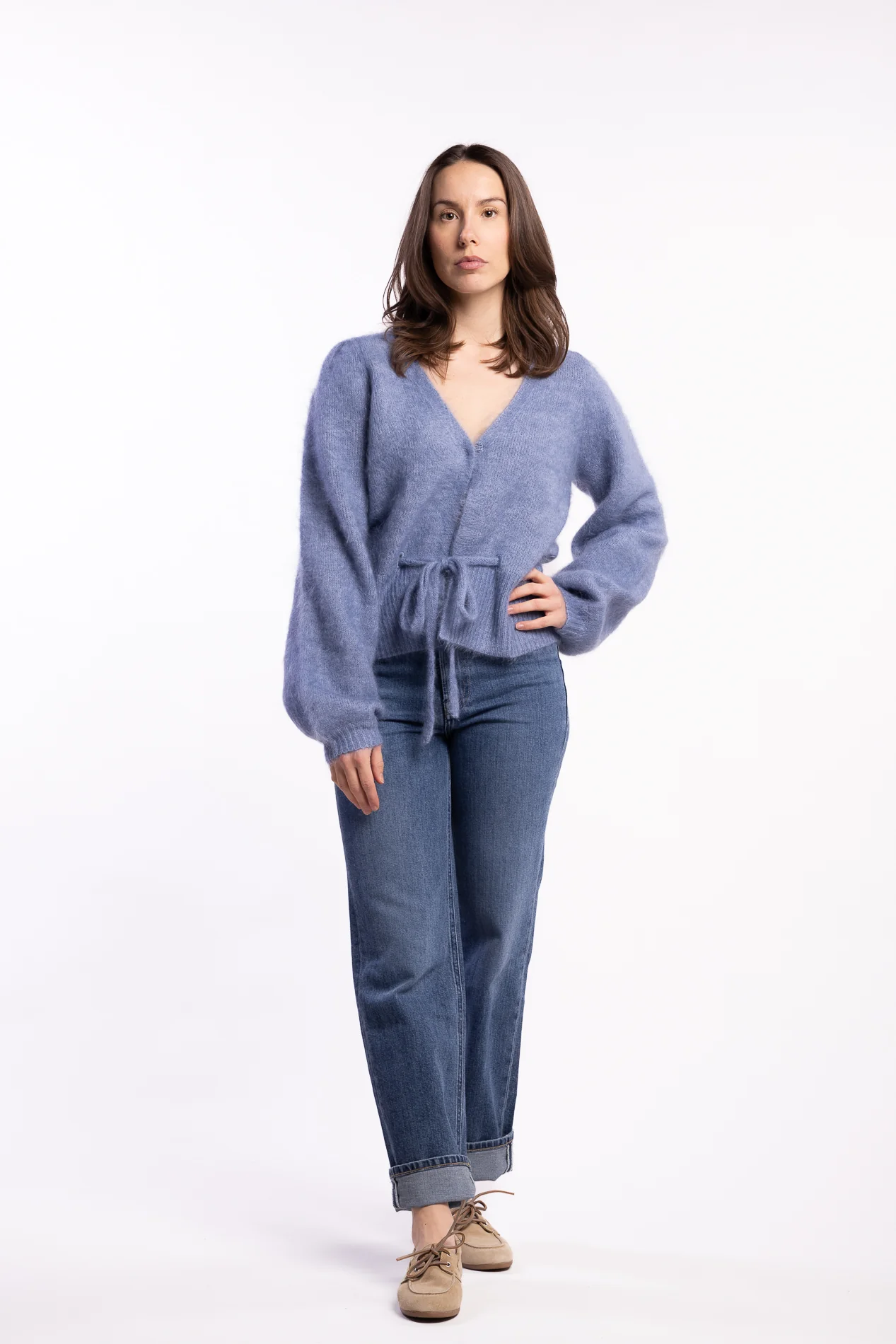 Malin Chunky Cardigan- Denim Blue - Image 7