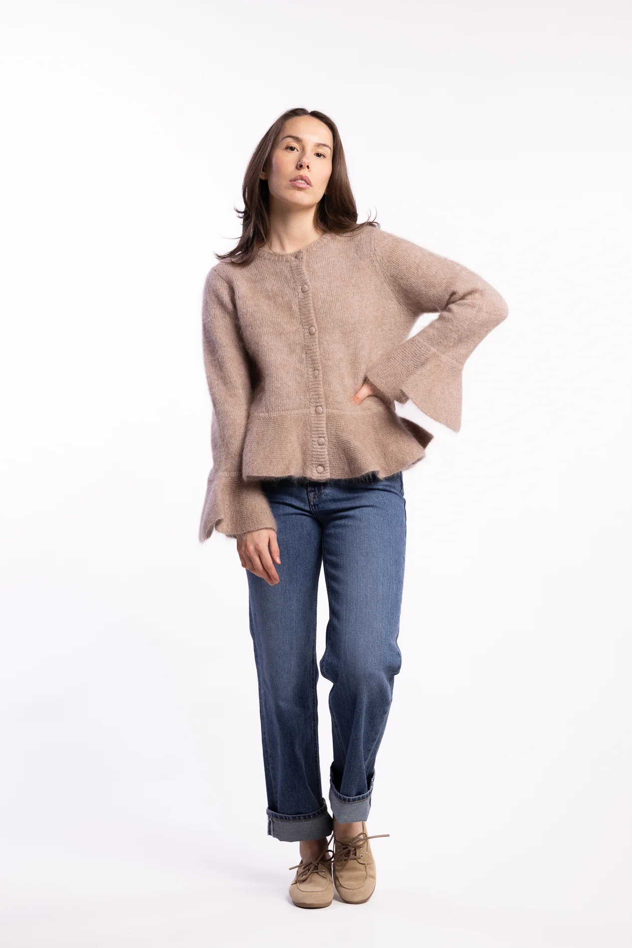 Maren Chunky Cardigan- Hazel Beige - Image 6
