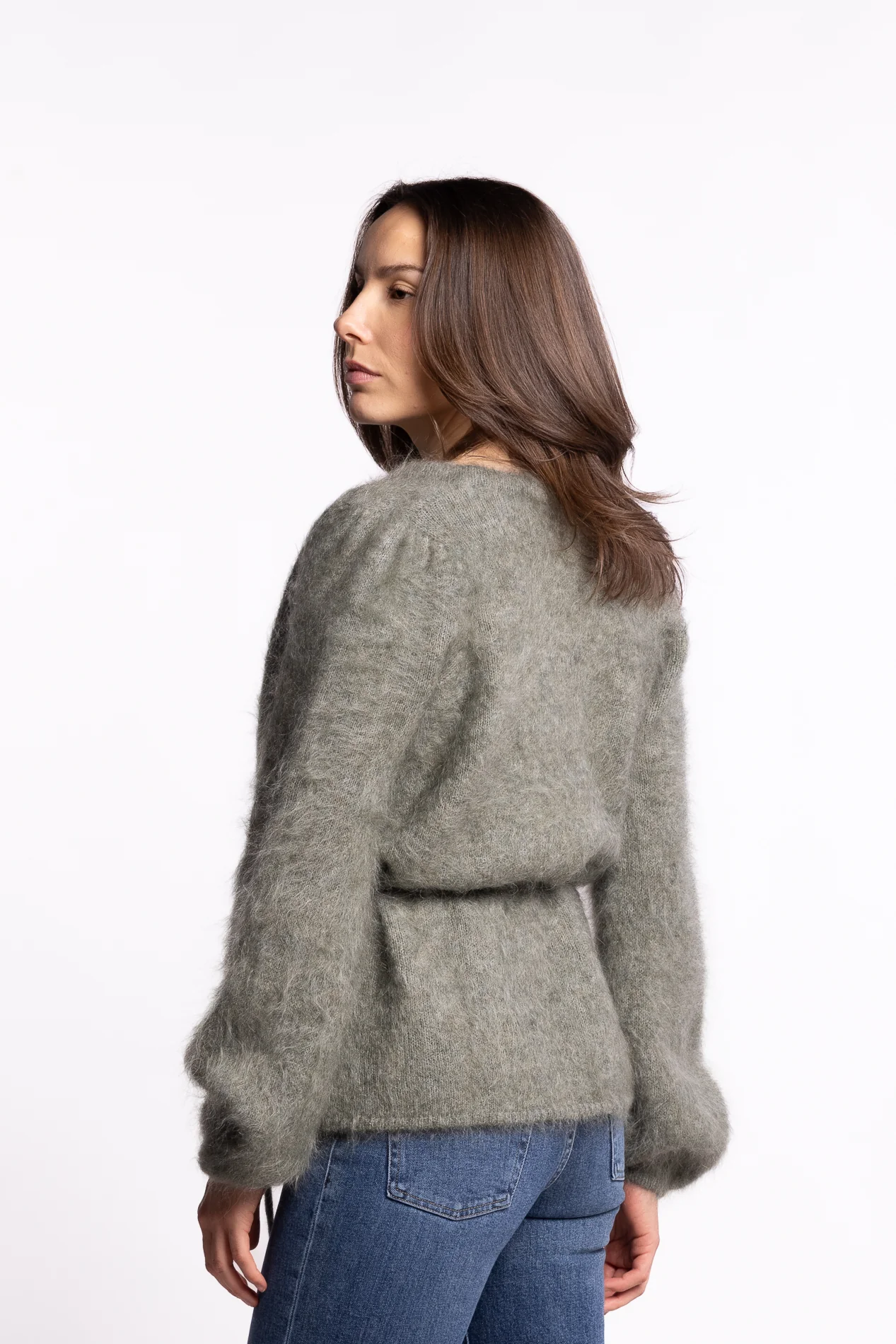 Fredrikke Chunky Cardigan- Sage Green - Image 3