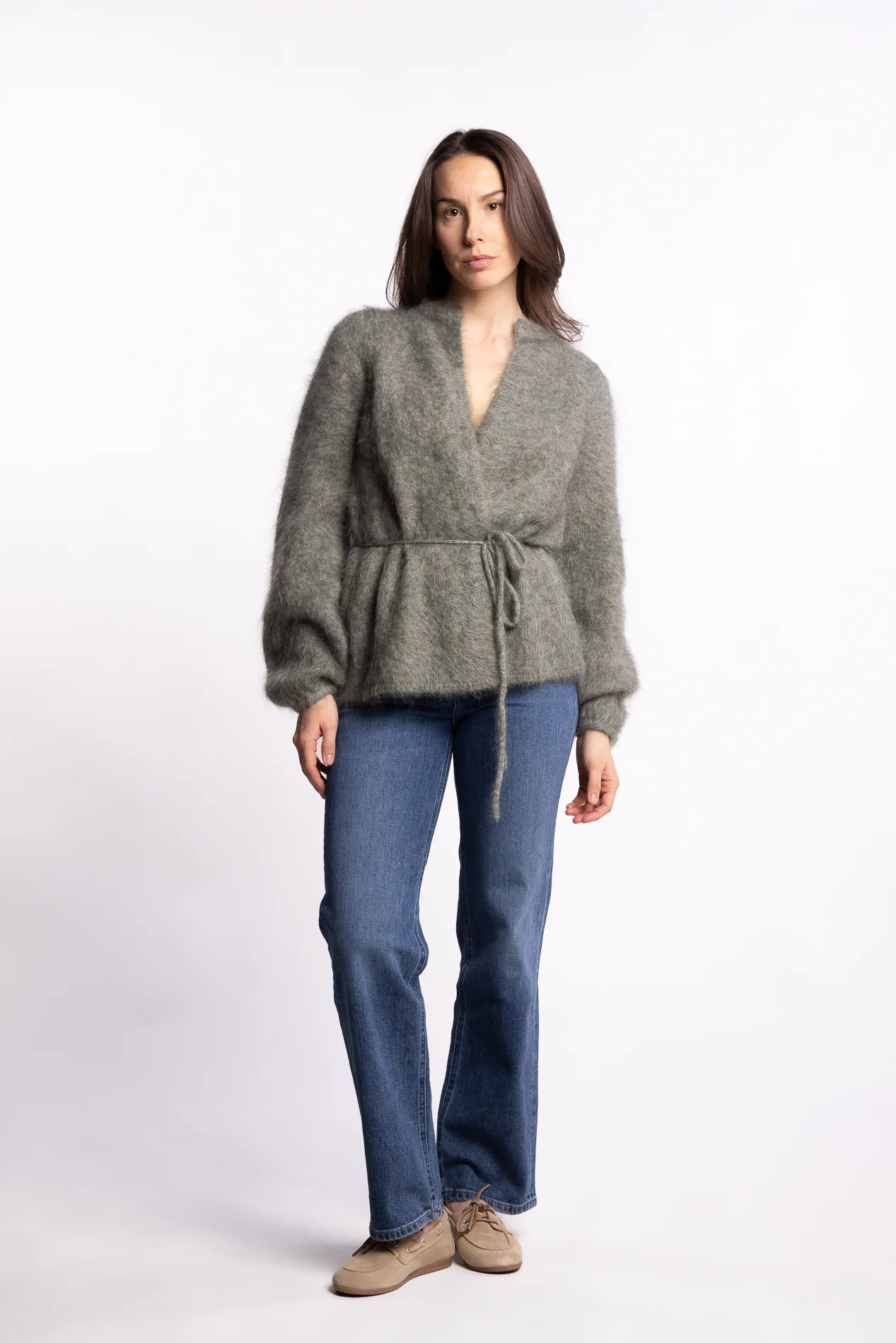 Fredrikke Chunky Cardigan- Sage Green - Image 5