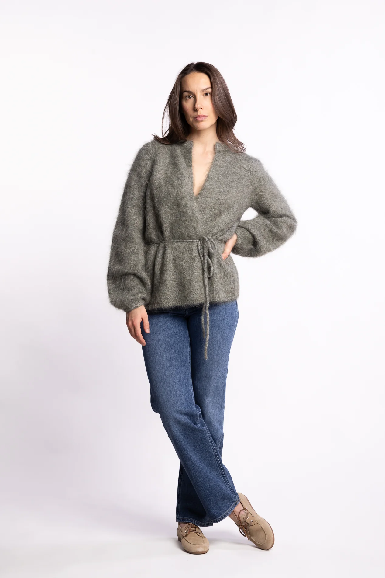 Fredrikke Chunky Cardigan- Sage Green - Image 7