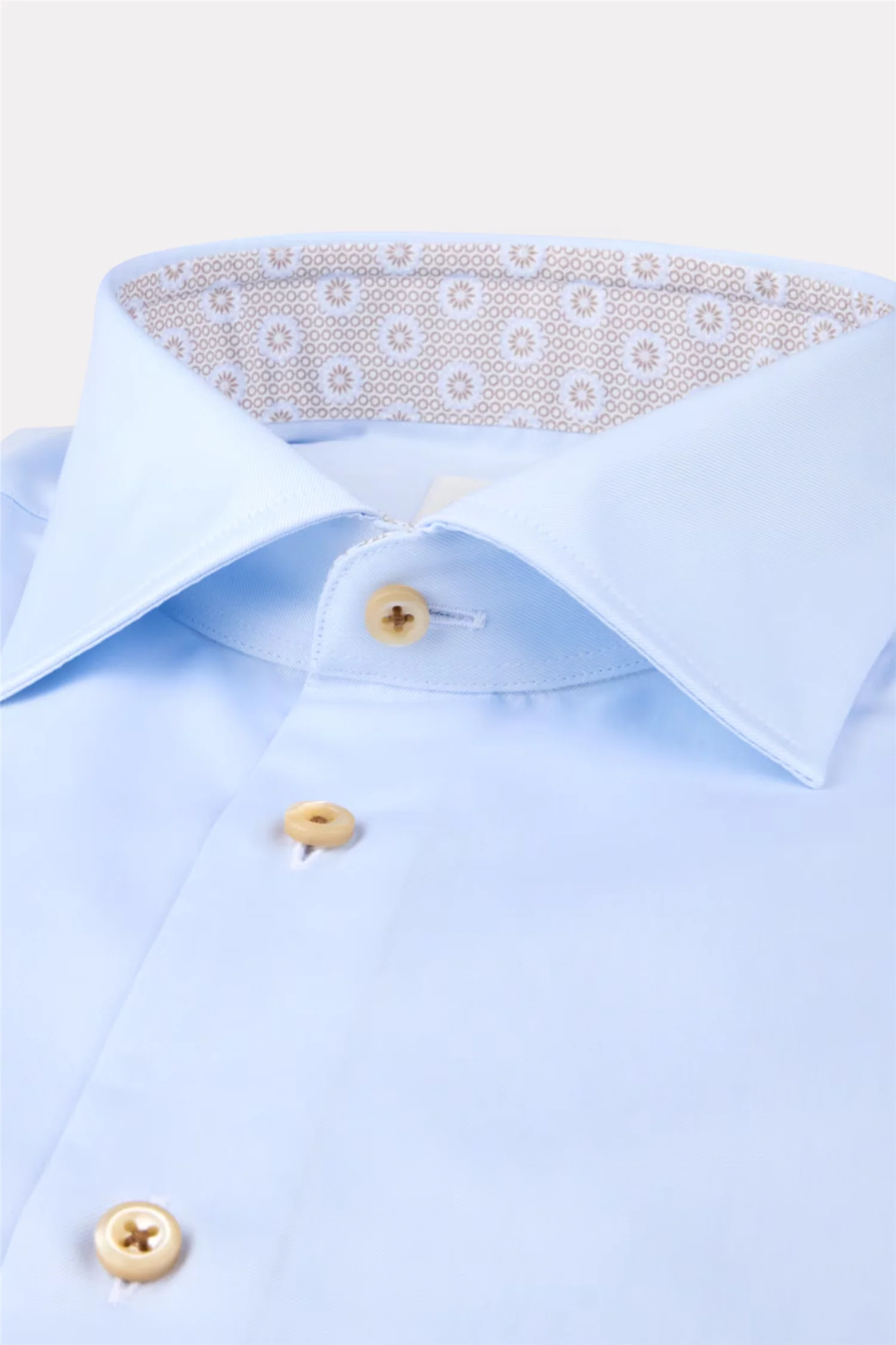 Slimline Light Blue Twill Shirt Contrast - Image 2