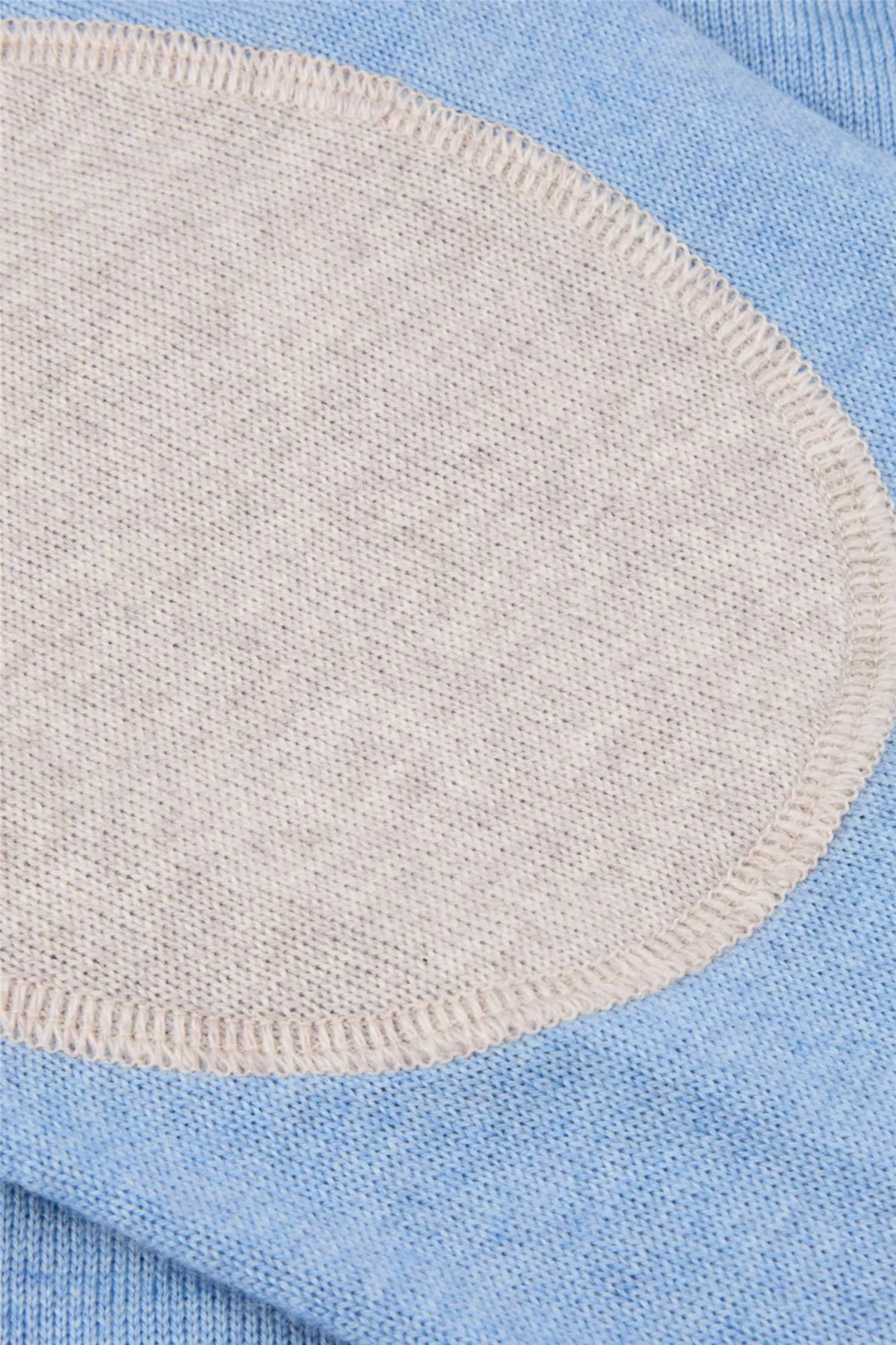 Merino Wool Crew Neck Elbow Patch Light Blue - Image 5