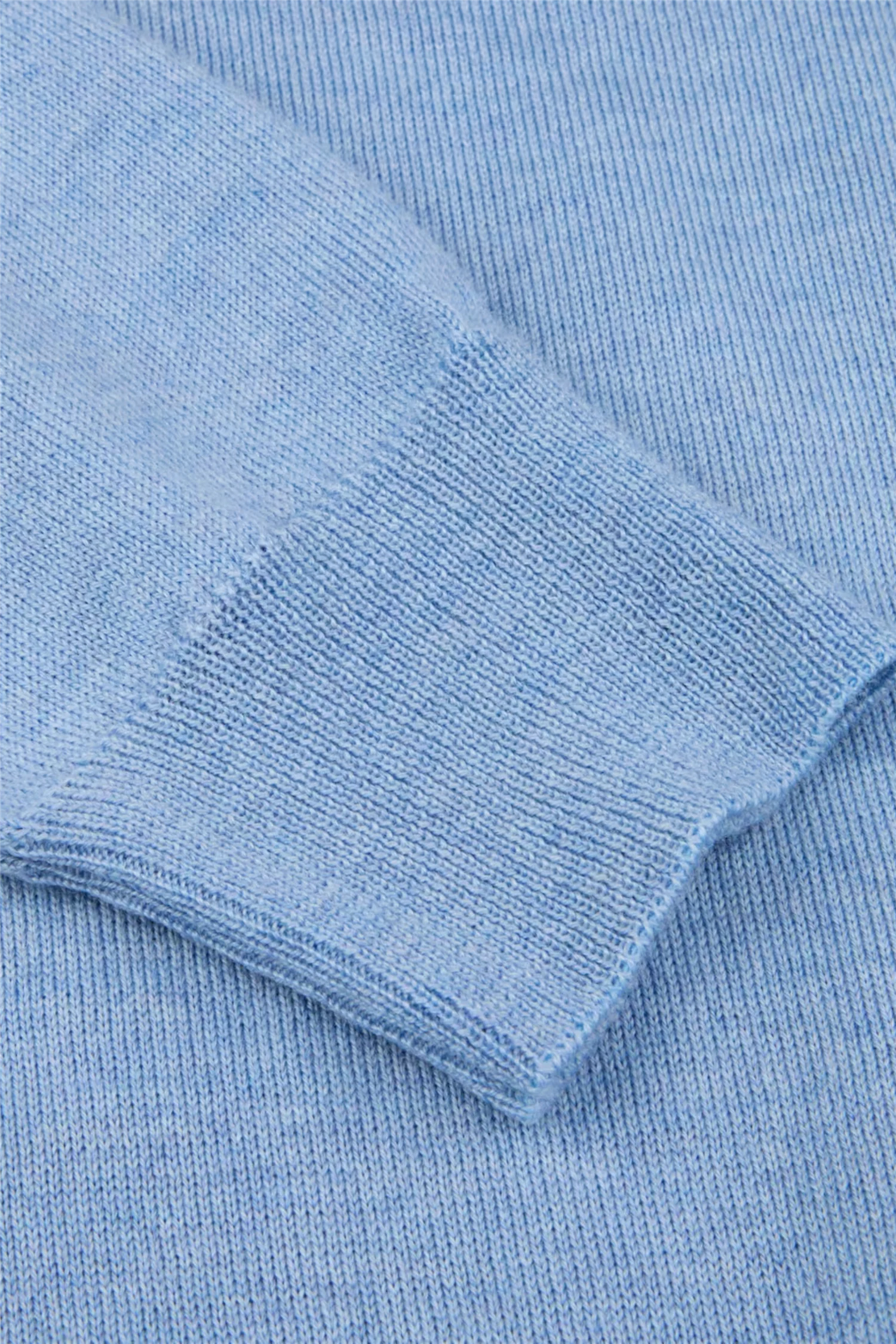 Merino Wool Crew Neck Elbow Patch Light Blue - Image 6