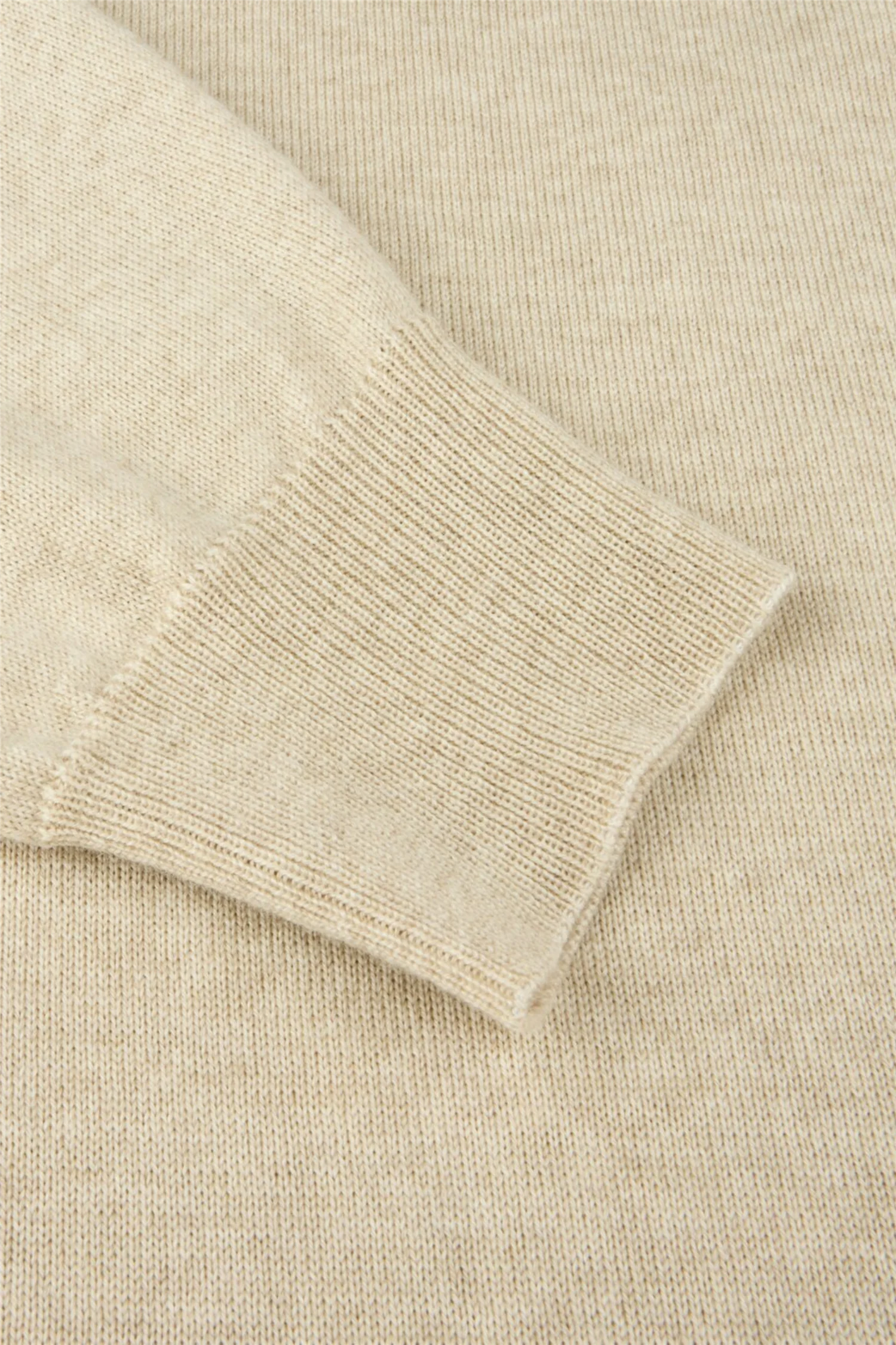Merino Wool Crew Neck Elbow Patch Light Beige Pattern - Image 5