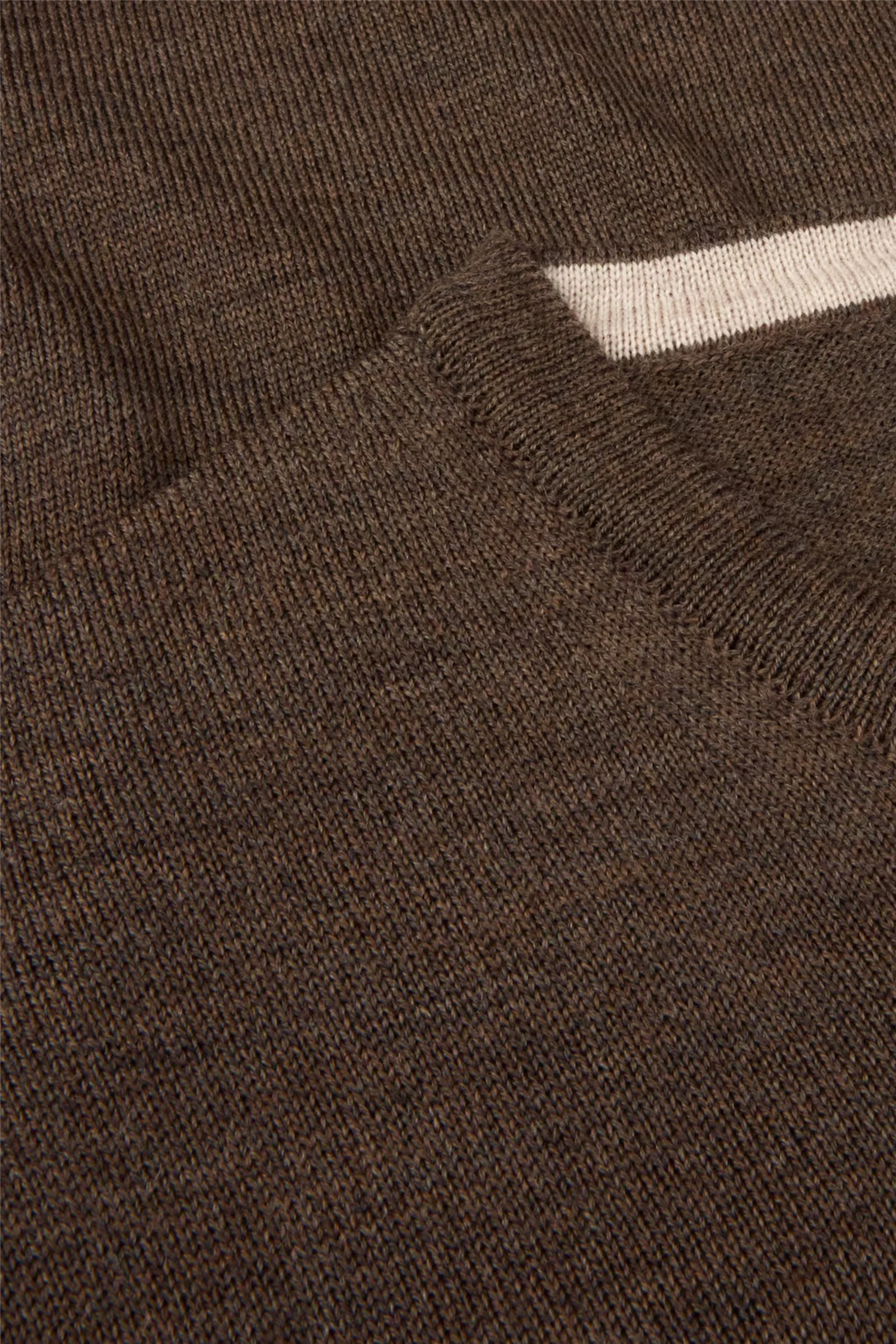Merino Wool Crew Neck Elbow Patch Dark Brown - Image 3