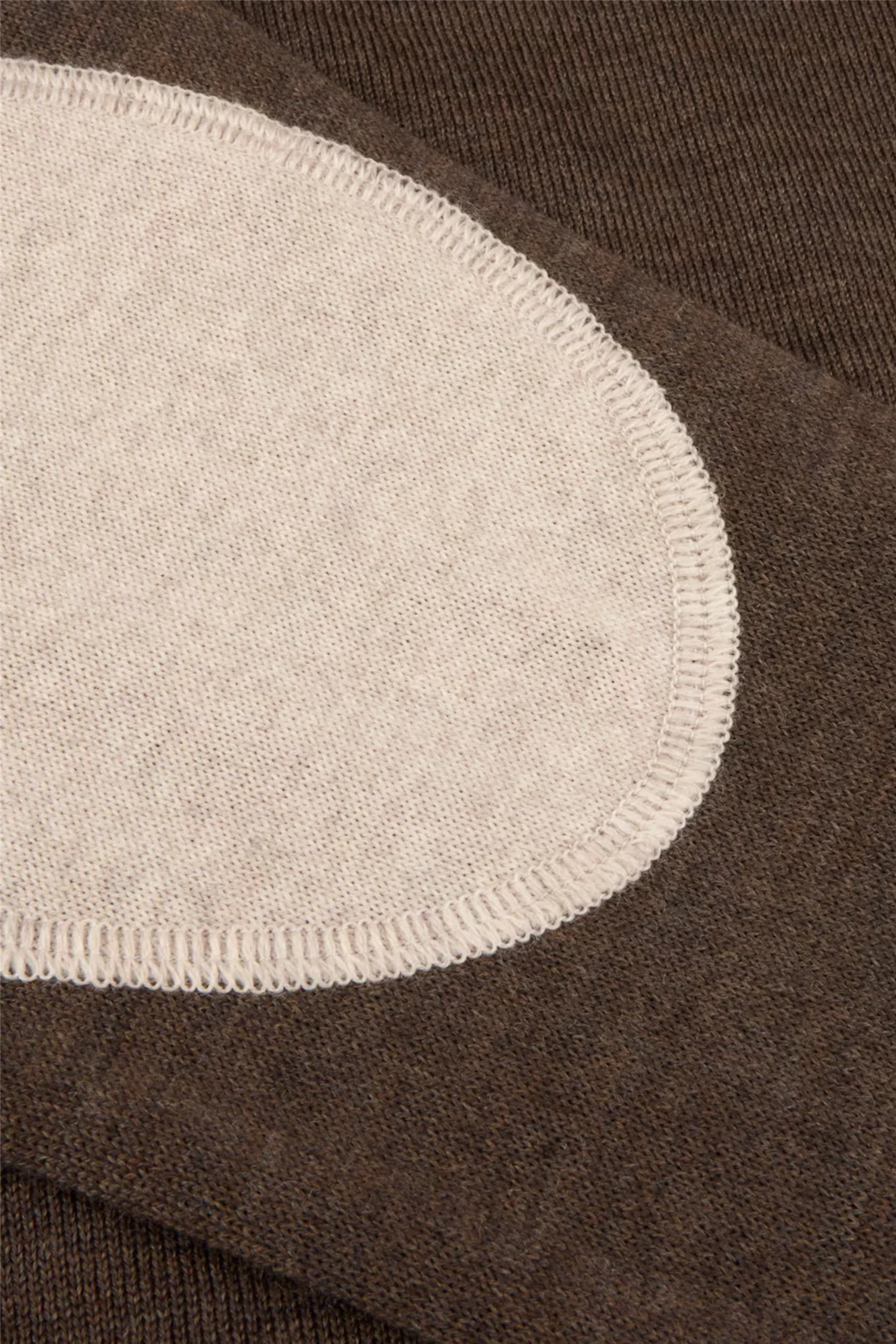 Merino Wool Crew Neck Elbow Patch Dark Brown - Image 4