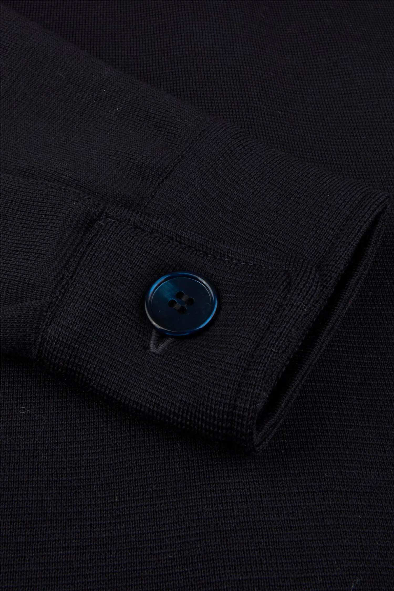 Knitted Merino Wool Overshirt Navy - Image 5