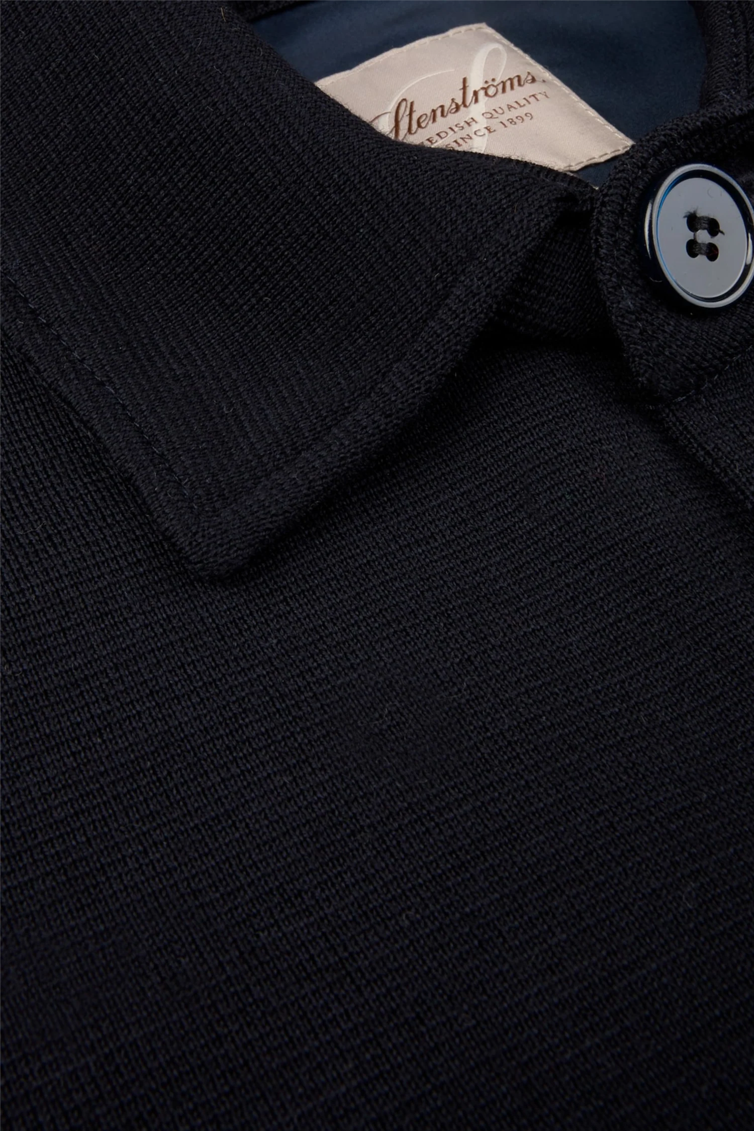 Knitted Merino Wool Overshirt Navy - Image 8
