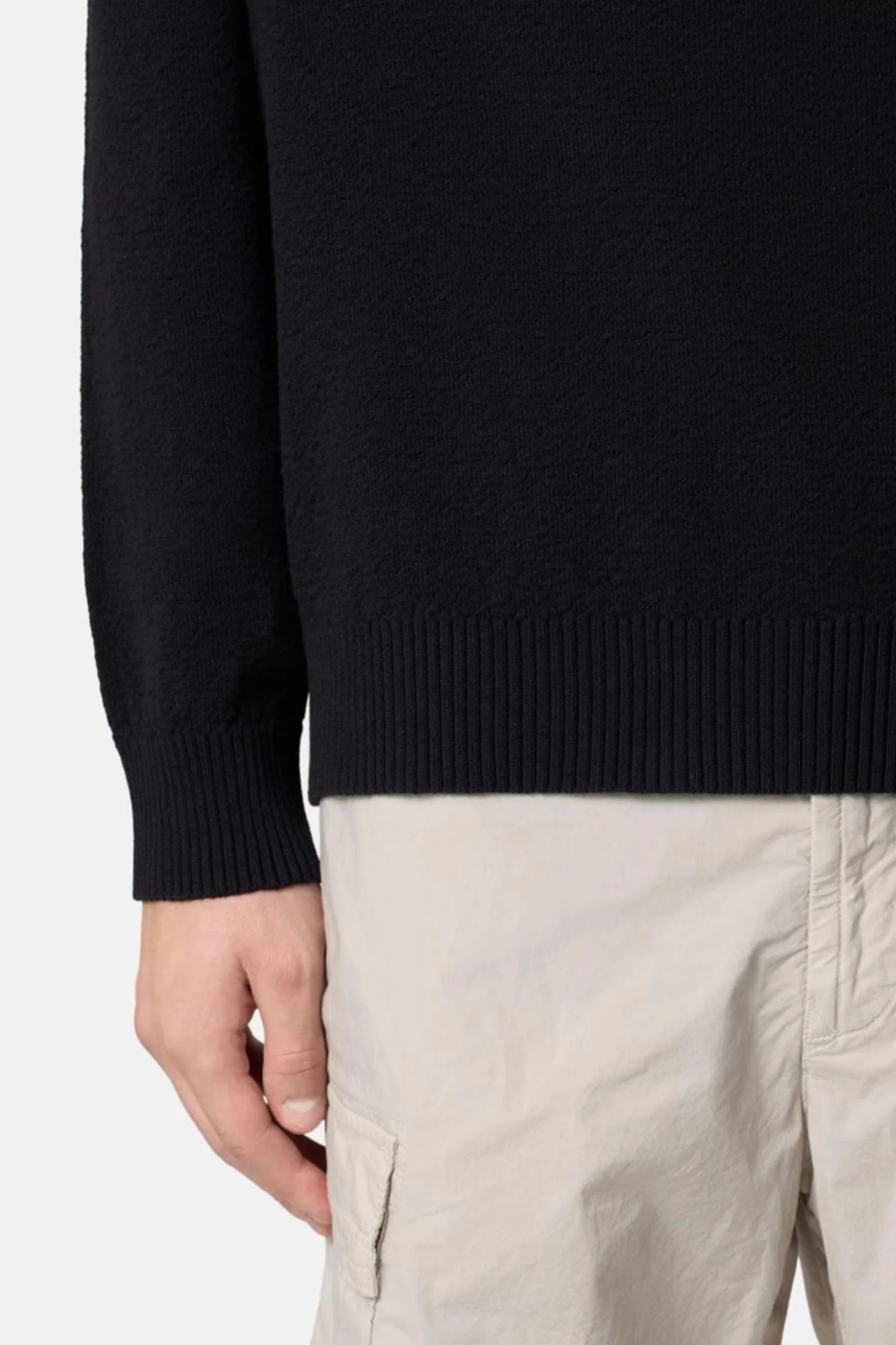 Loose-Fit Crewneck Jumper With Raglan Sleeves Navy - Image 3