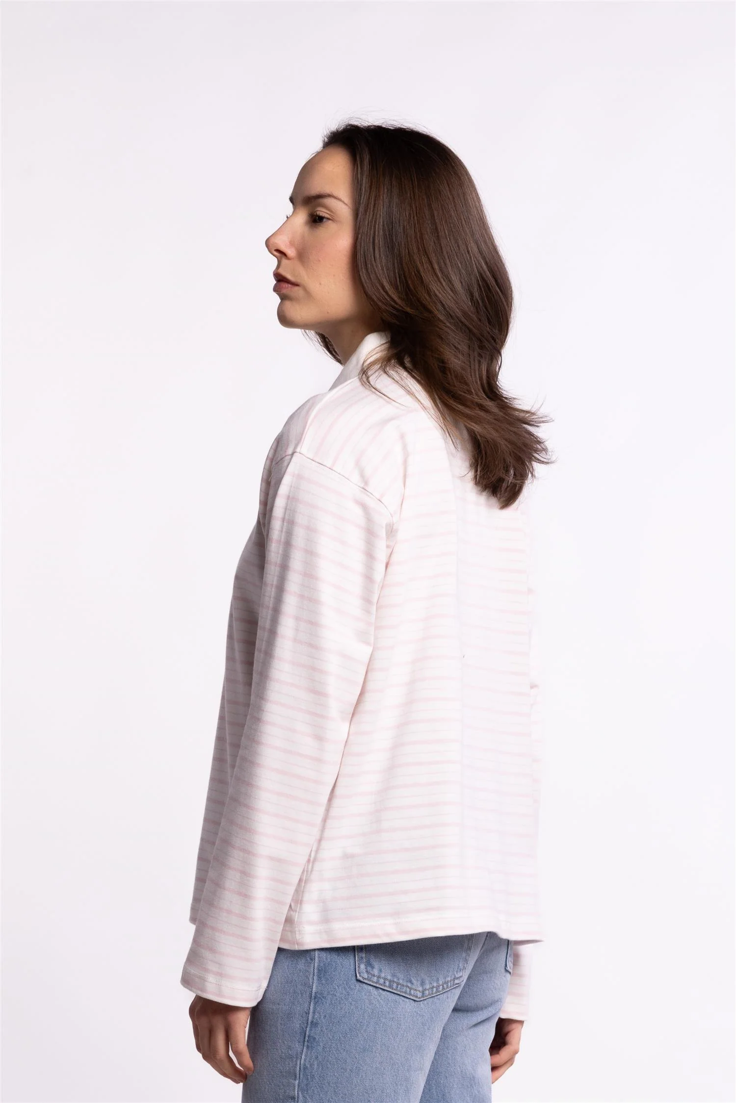 Elmer polo shirt - Light Pink stripe - Image 3